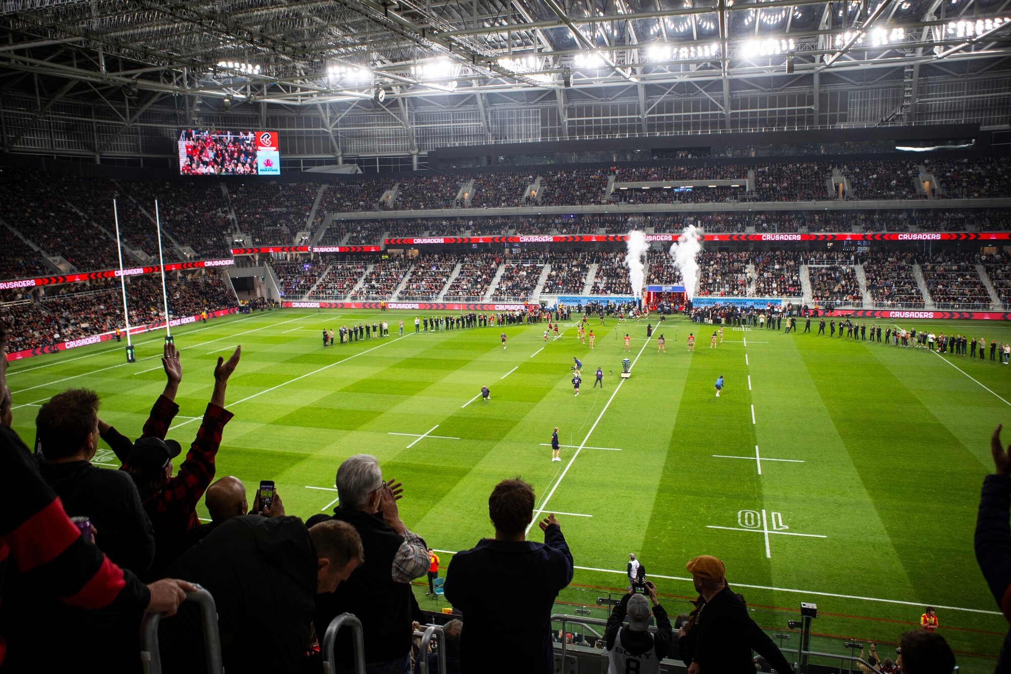 Fans look on as the Crusaders face the Waratahs in Christchurch.
Photo / Photosport