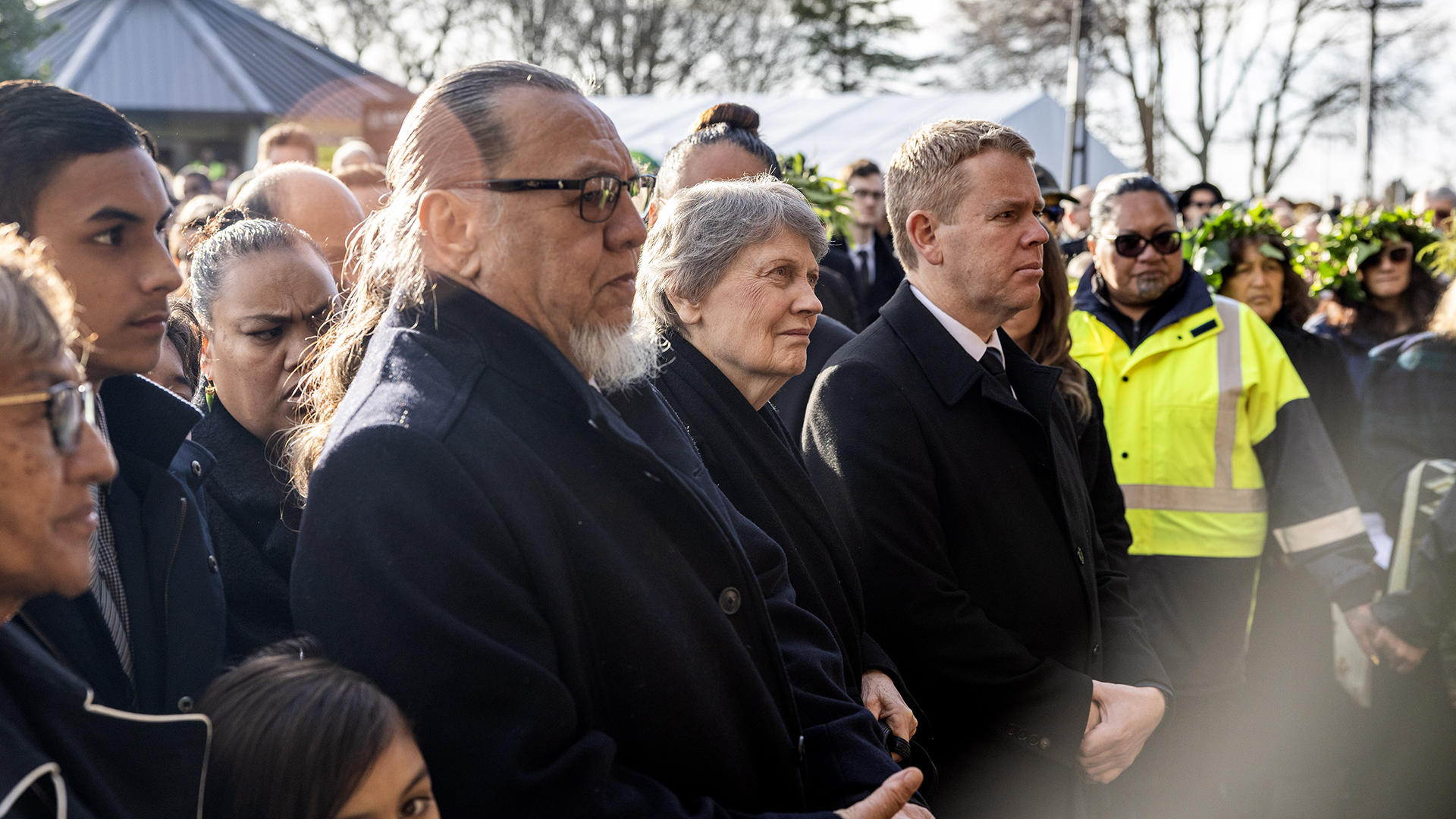 Former Prime Minister Helen Clark and Labour leader Chris Hipkins were among the people who visited Tūrangawaewae Marae to mourn the passing of Māori King Tūheitia. Photo / Mike Scott