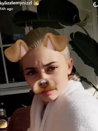 Kylie Jenner likes the Snapchat dog filter.