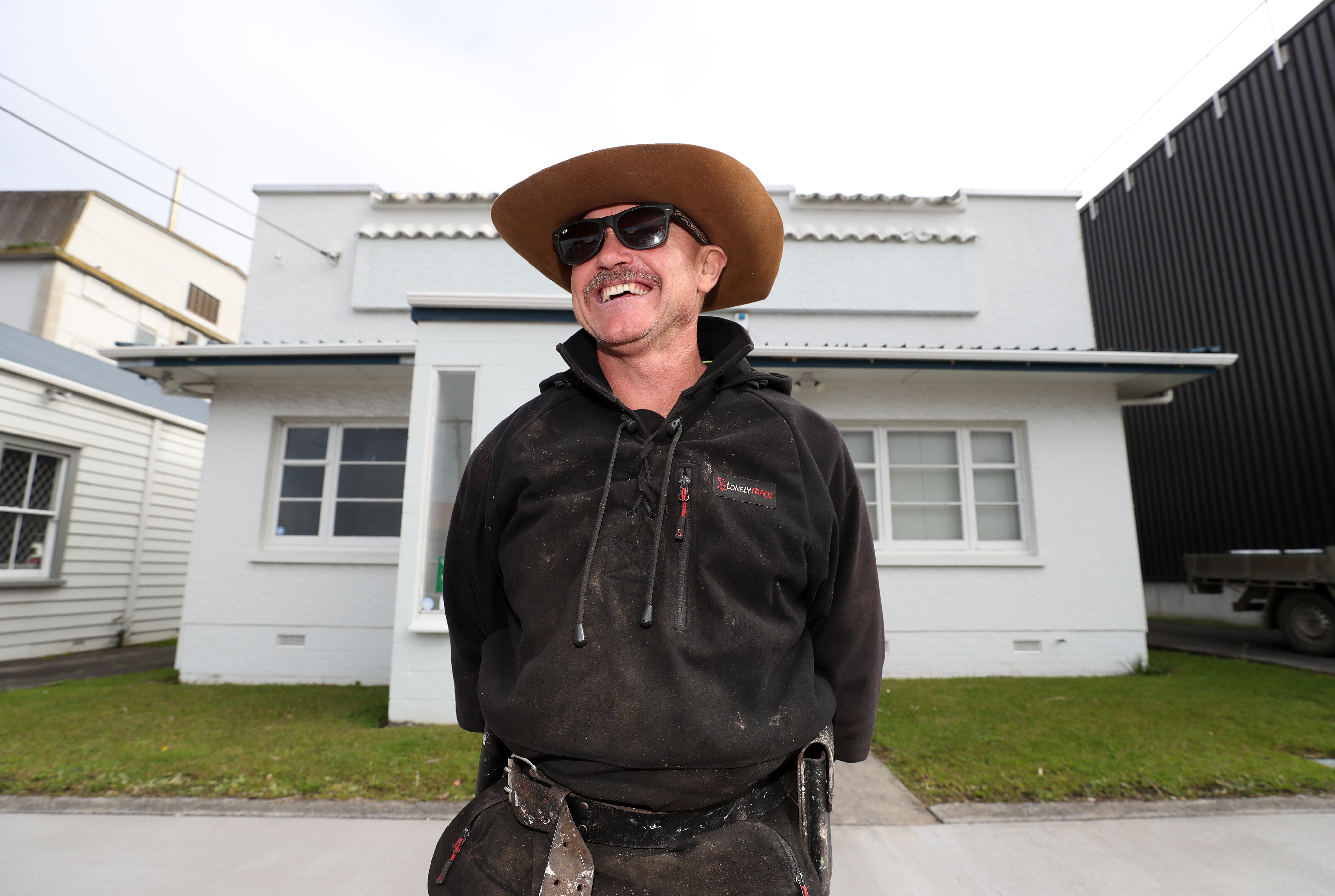 Pouto farmer Rodney Cotton, pictured, and his wife Julie have bought the old dentist building in Kaipara. Photo / Michael Cunningham