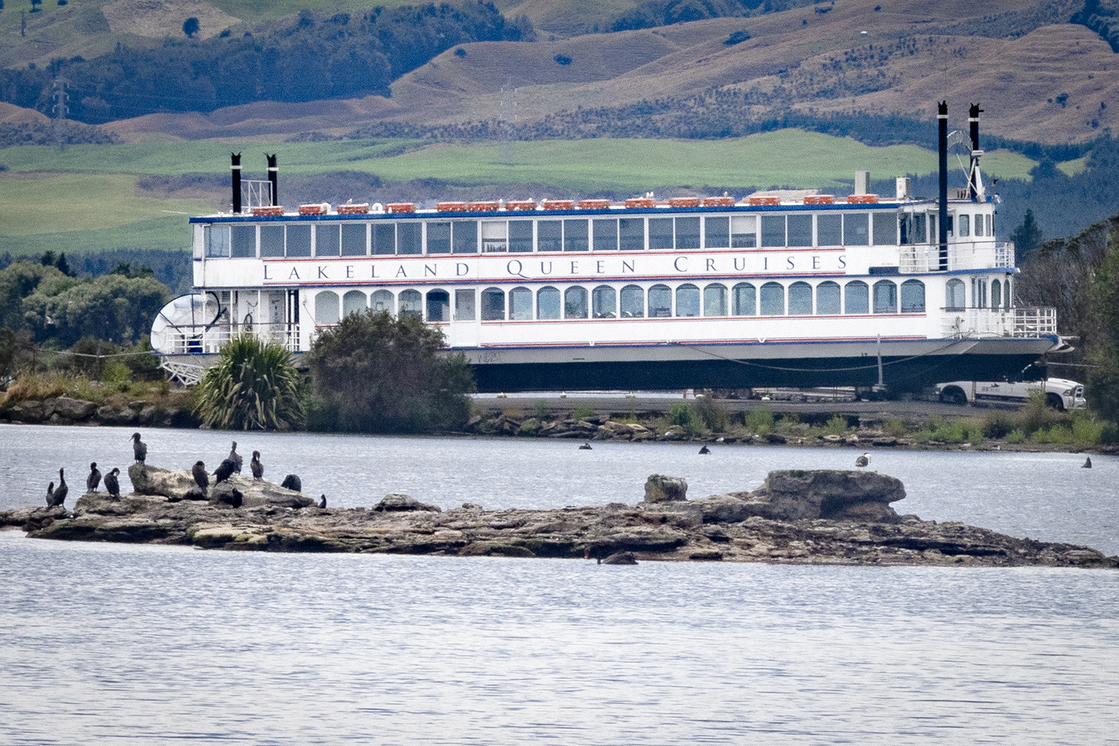 The Lakeland Queen has been drydocked at Sulphur Point since 2021. Photo / Andrew Warner