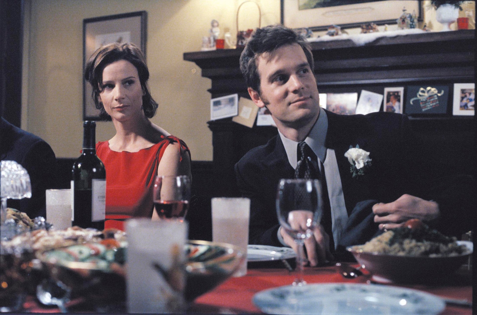 Rachel Griffiths and Peter Krause in Six Feet Under.