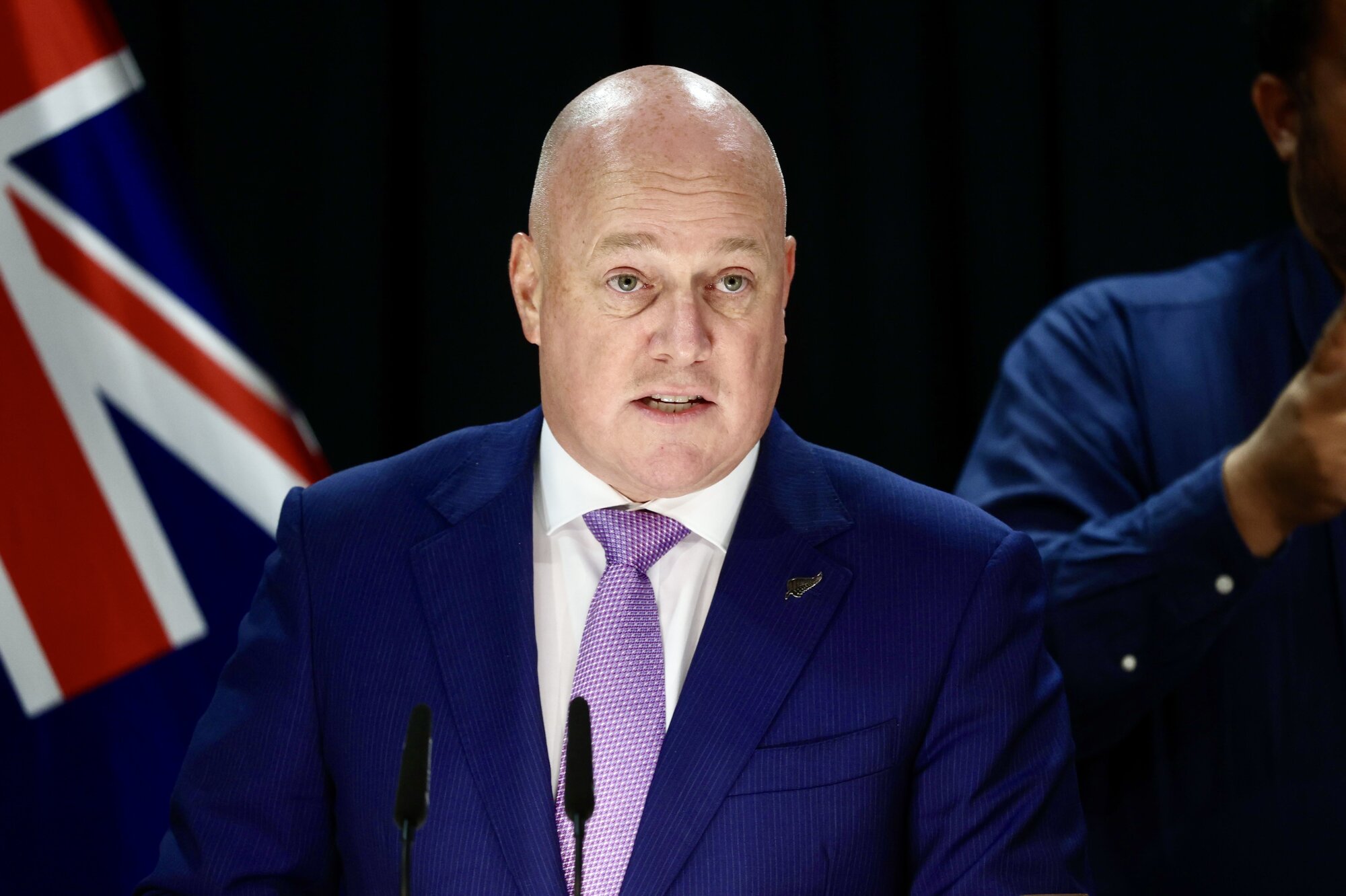 Prime Minister Christopher Luxon said the Government was focused on improving the economy. New Zealand Herald photograph by Mark Mitchell.