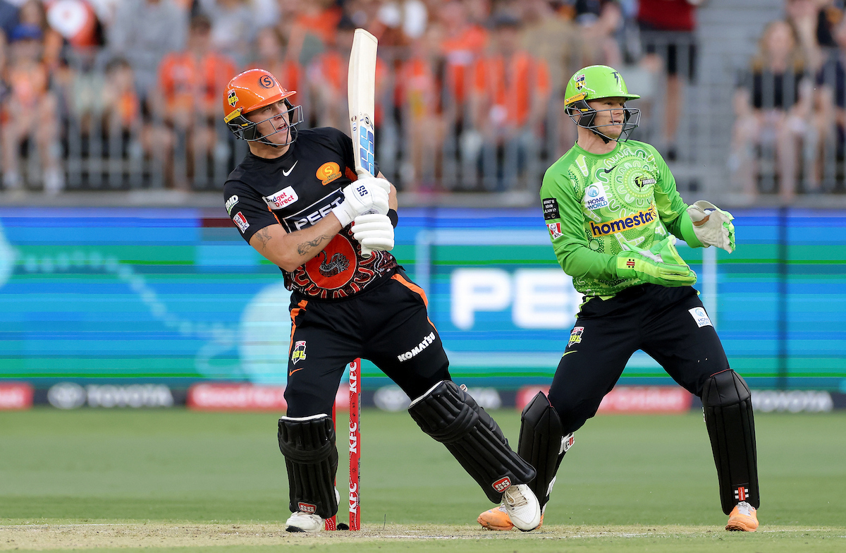 Black Caps opener Finn Allen for Perth Scorchers in the Big Bash League. Photo / Photosport