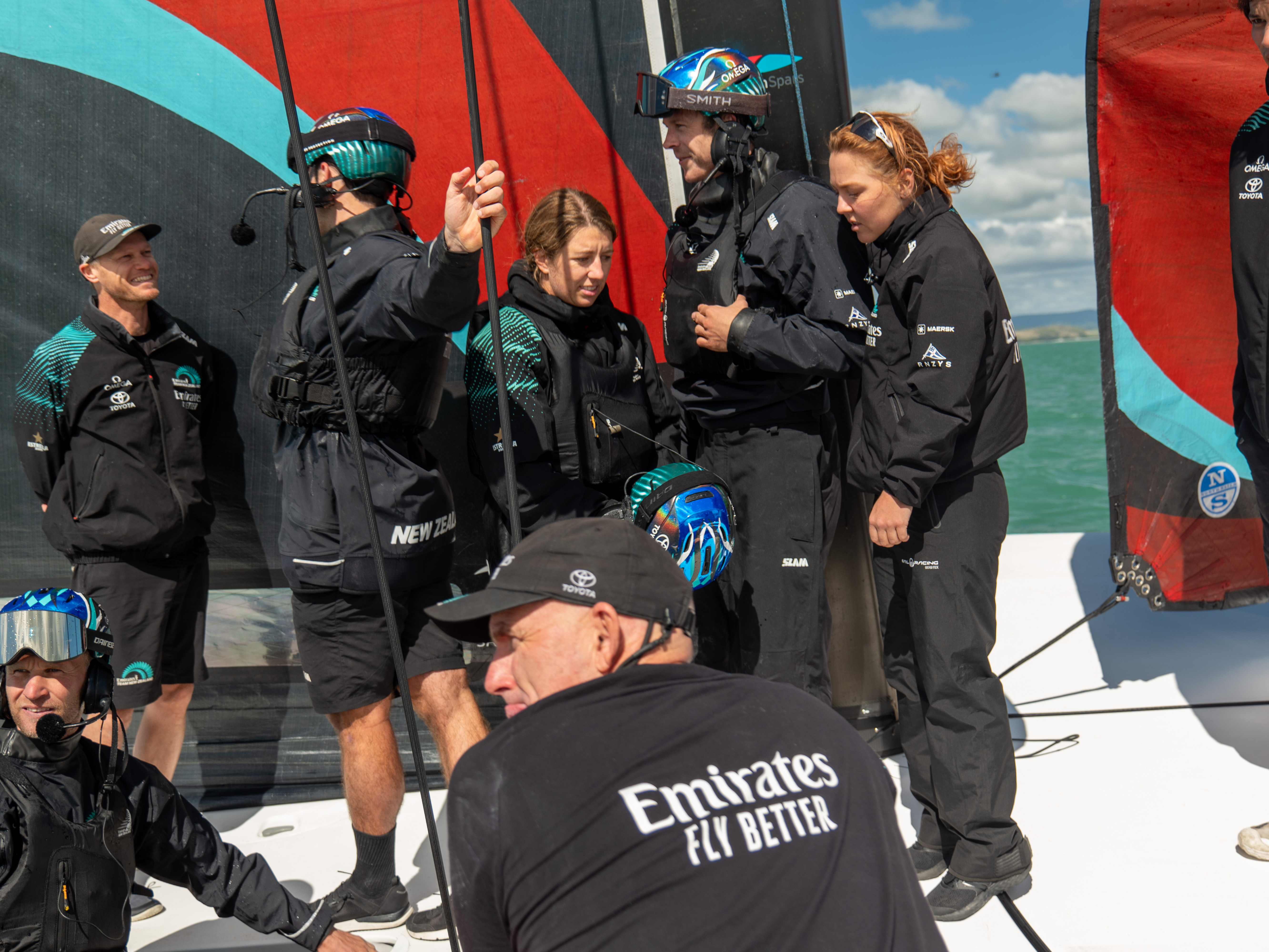 Team New Zealand sail their AC40 Te Kakahi. Photo / Emirates Team NZ