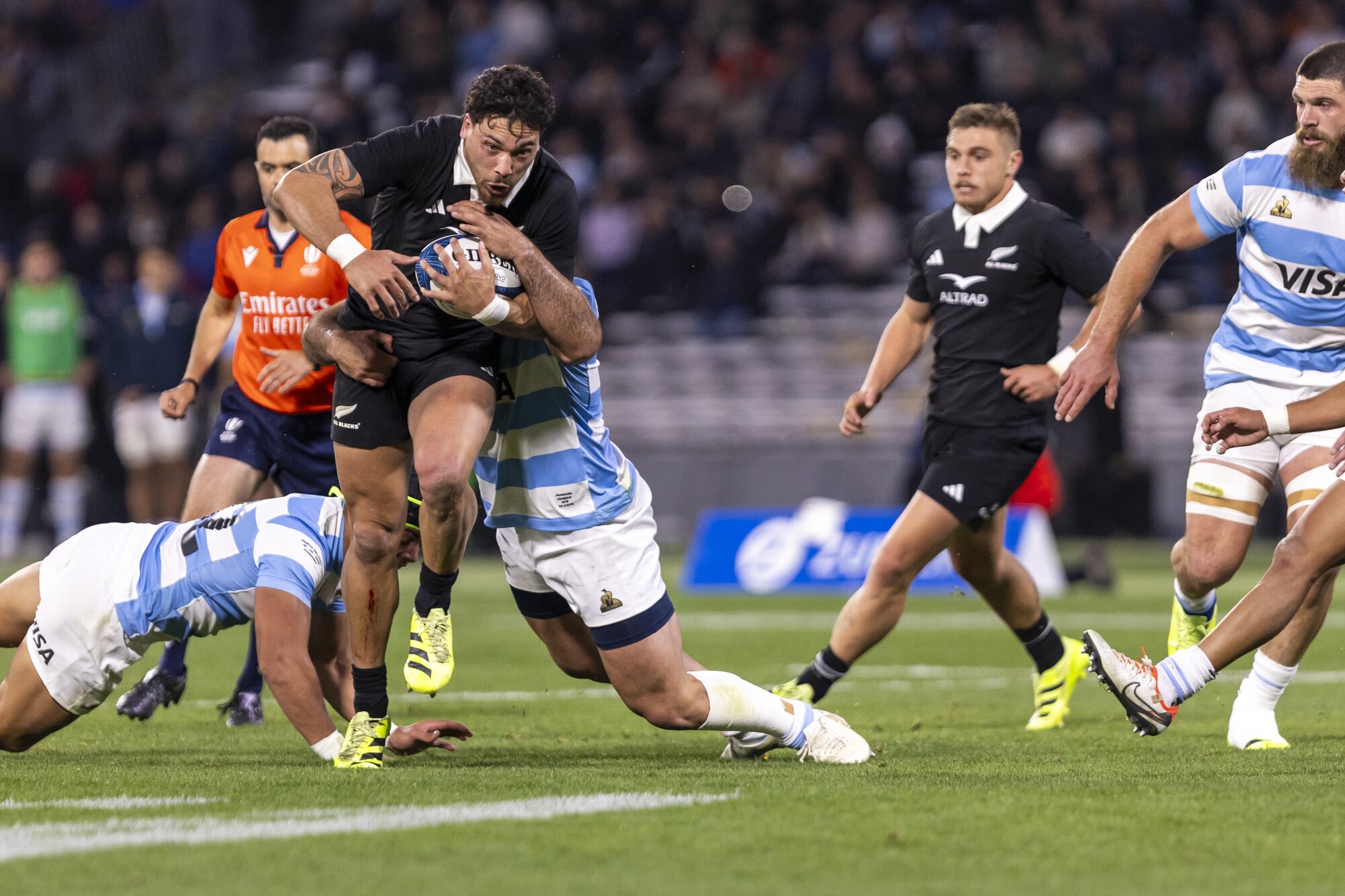 Billy Proctor hits the Argeninian defence in Cordoba. Photo / SmartFrame