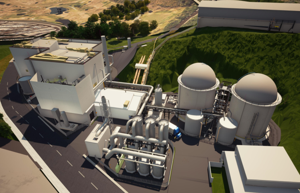 A render of Wellington City Council's new sludge treatment plant. Image / WCC