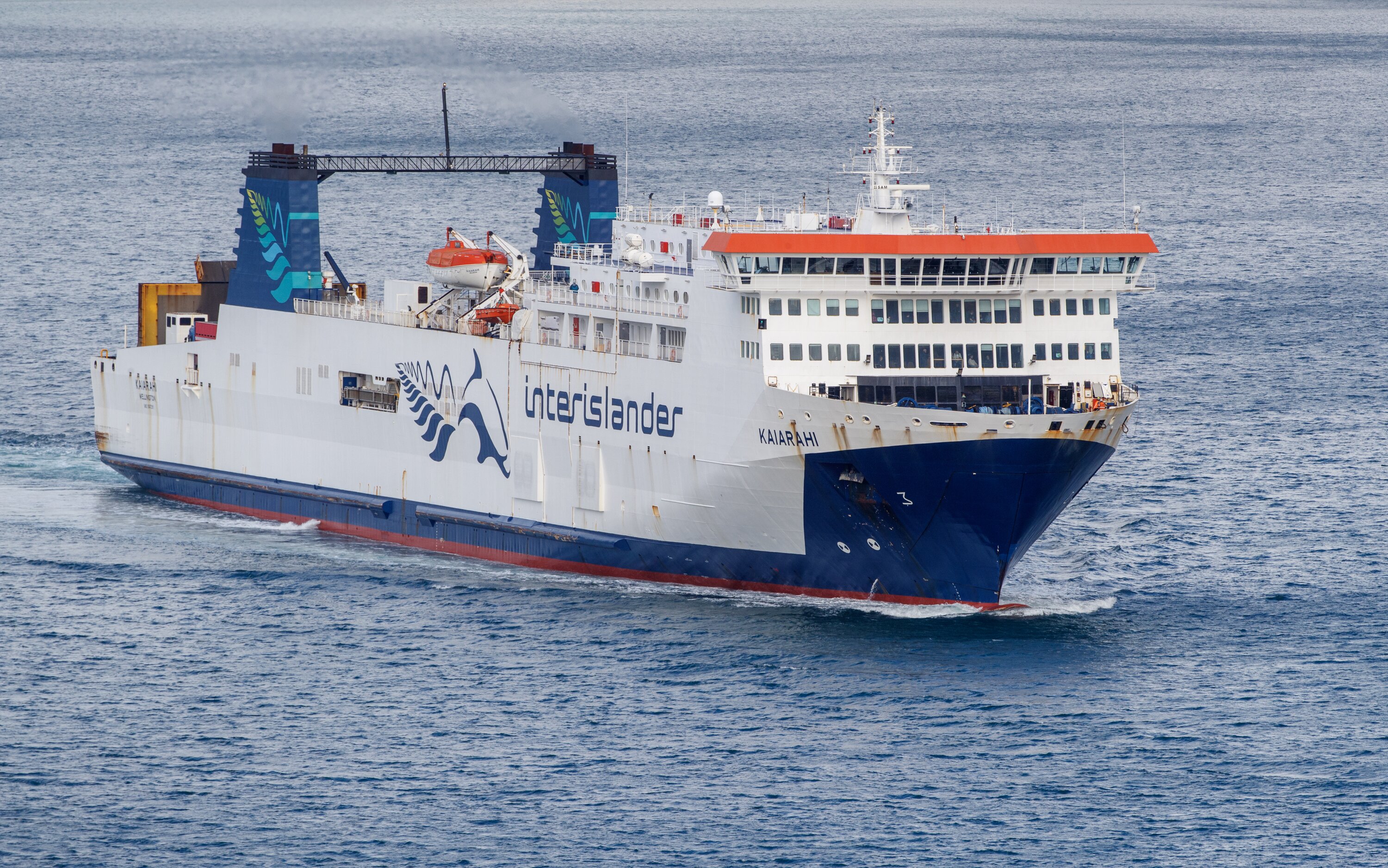The Interislander Cook Strait ferry Kaiarahi arriving in Wellington Harbour. Photo / Mark Mitchell