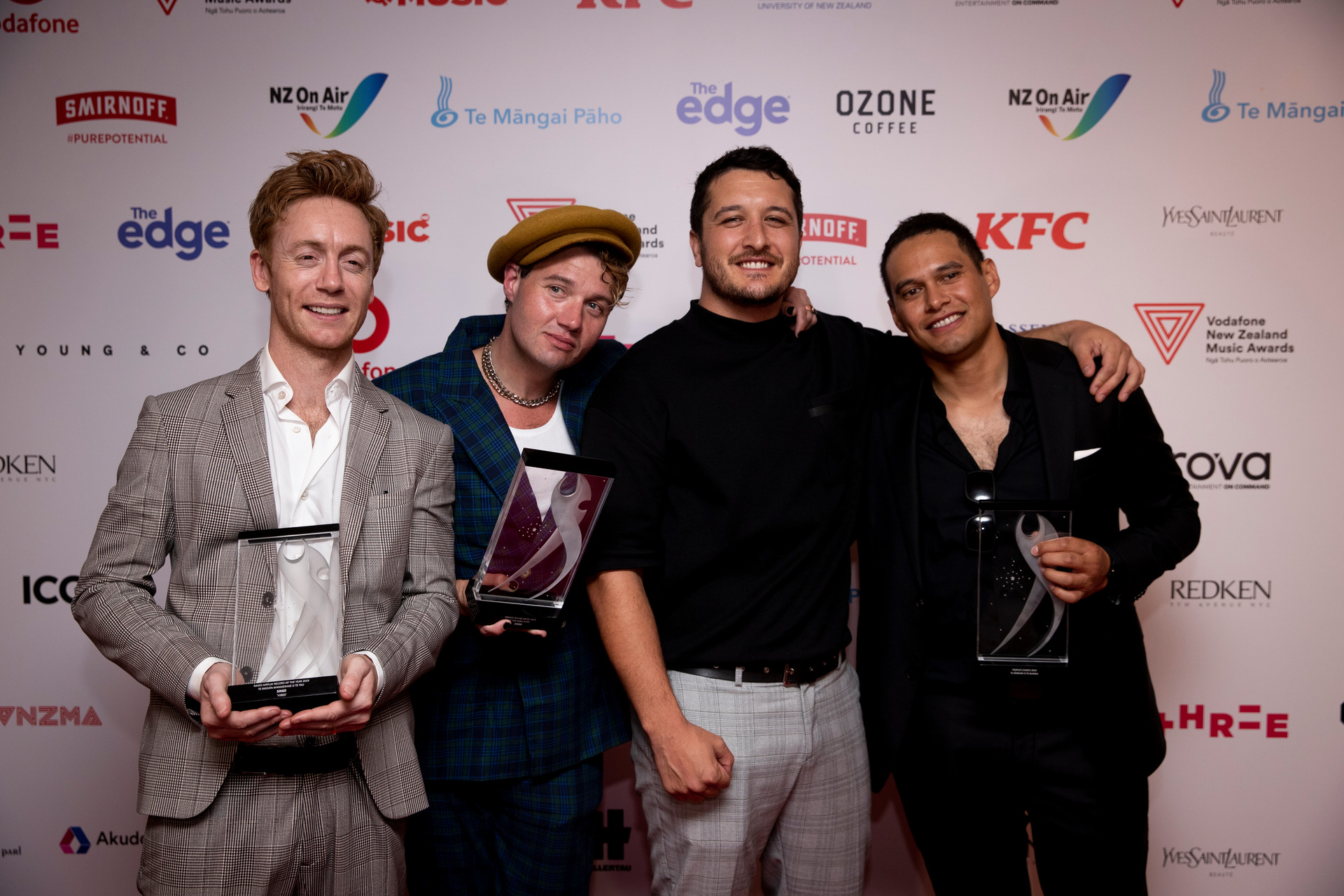 Award winners Six60 during the New Zealand Music Awards held at Spark Arena, Auckland. 14 November 2019 New Zealand Herald photograph by Dean Purcell.