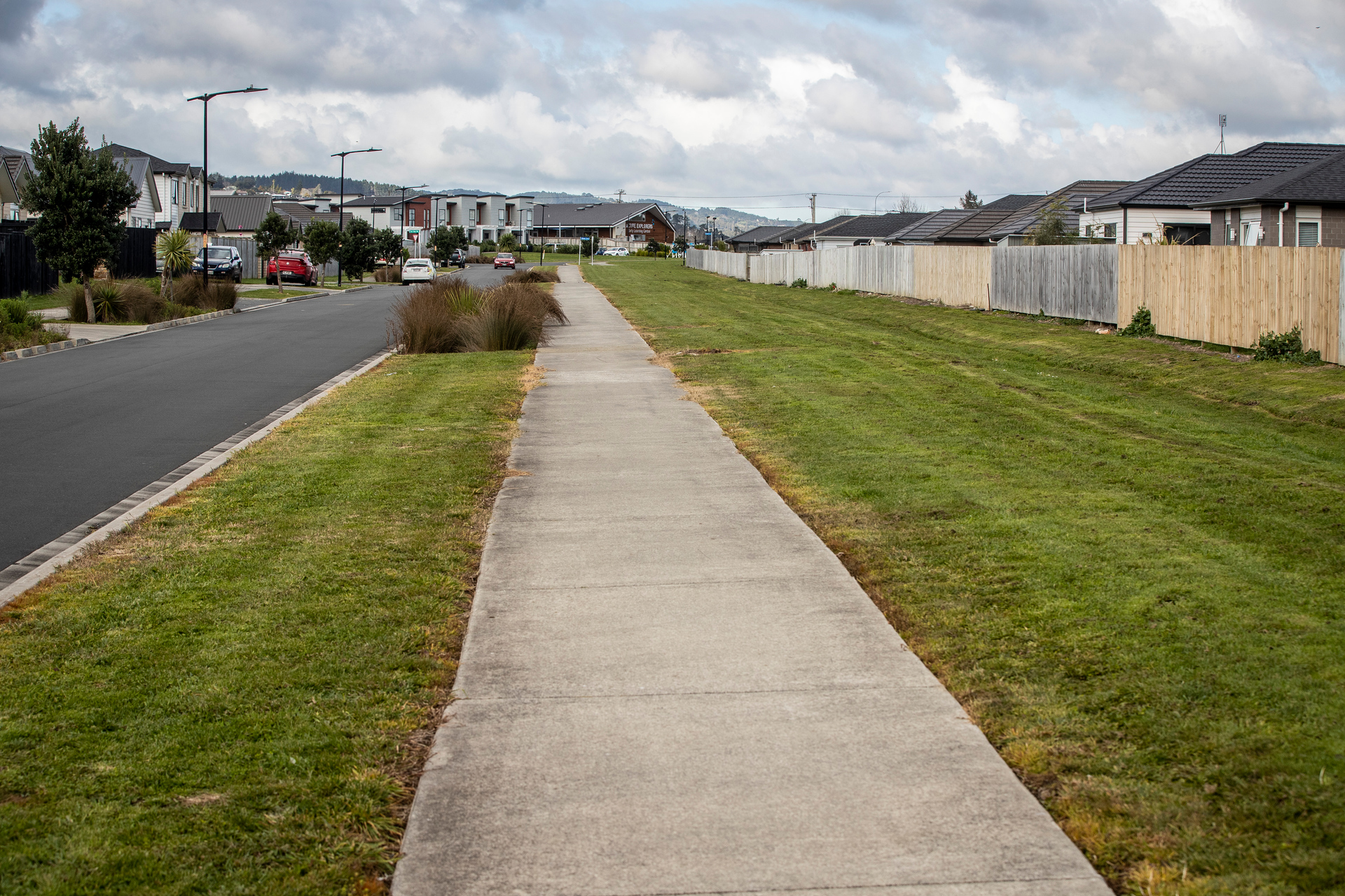 Okawa Ave in Papakura has been widened for the Mill Rd highway. Photo /  Michael Craig