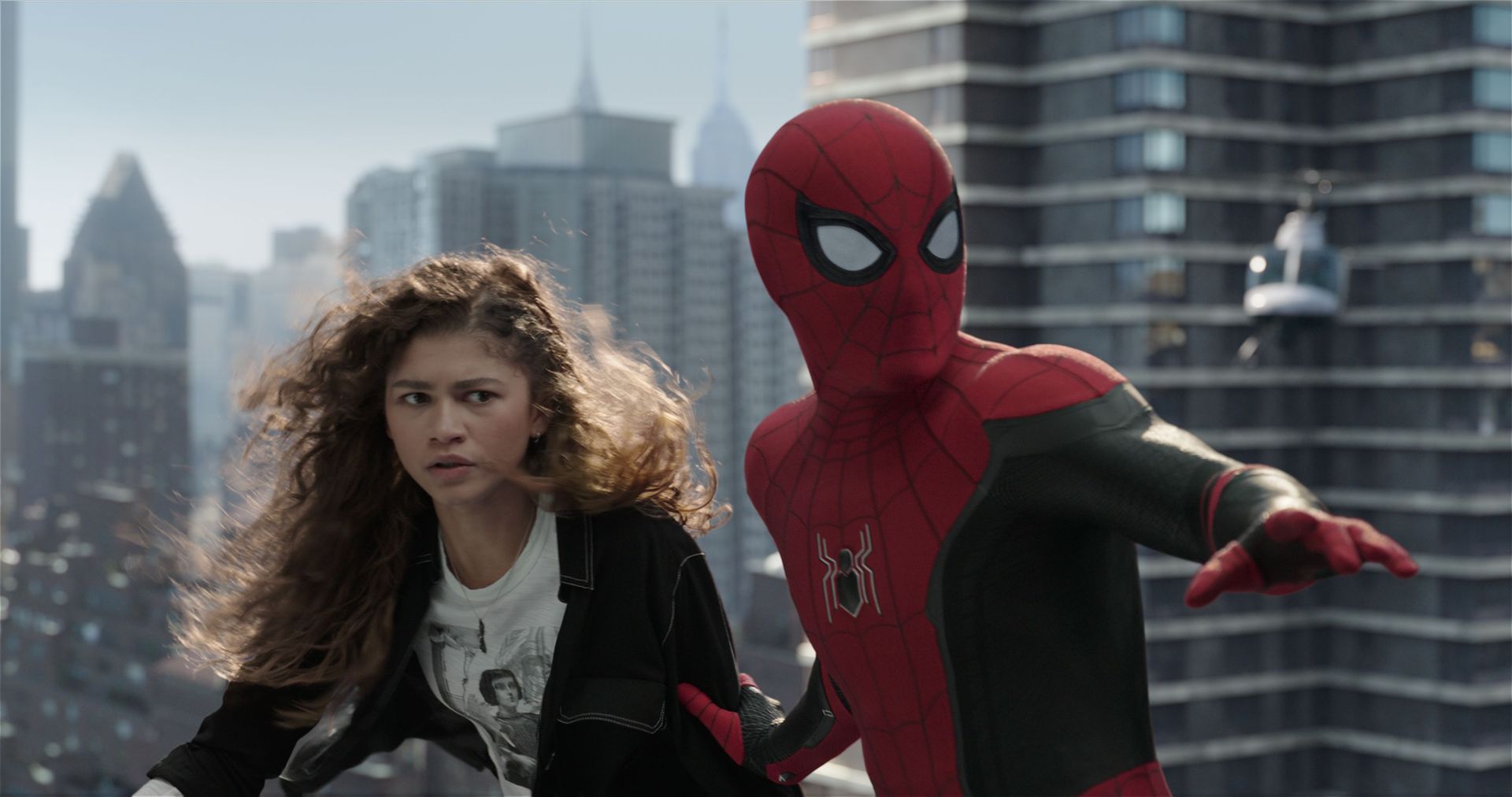 Zendaya and Tom Holland in Spider-Man: No Way Home. In cinemas now.