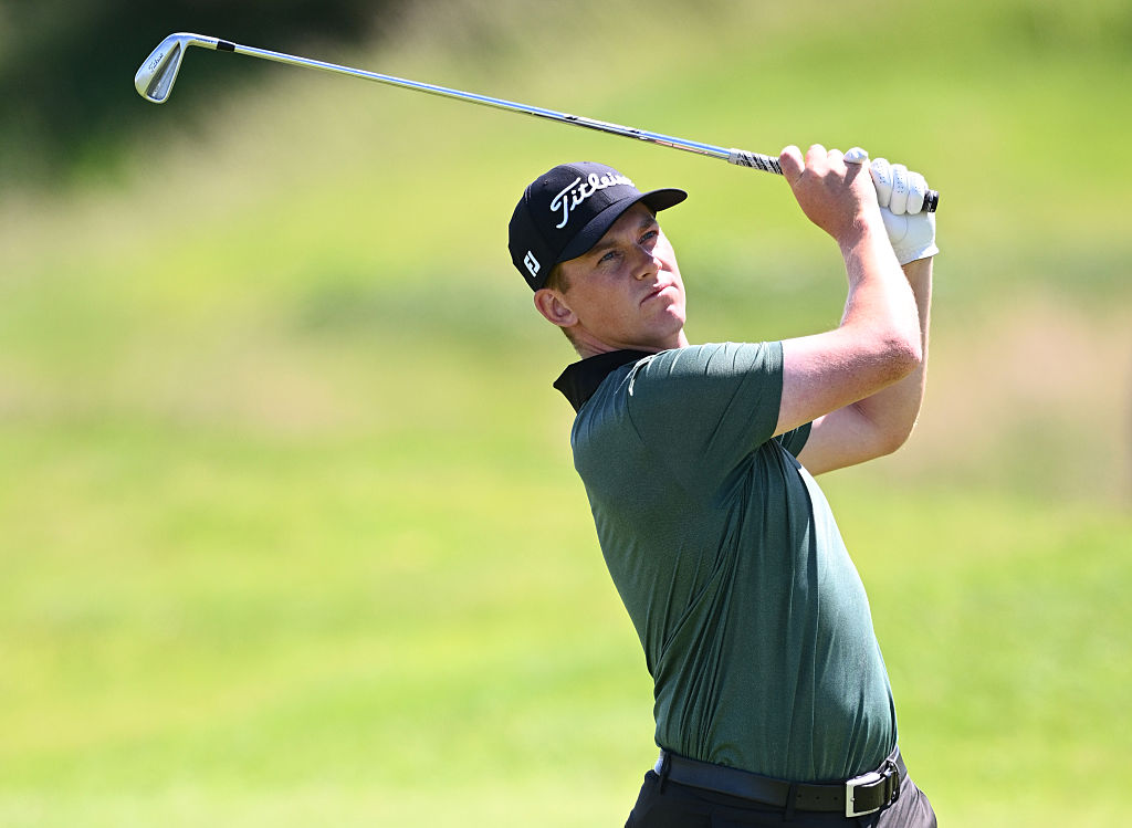 Daniel Hillier plays his second shot on the eighth hole on day two of the KLM Open at The International Golf Club in Badhoevedorp, Netherlands. . Photo / Getty Images