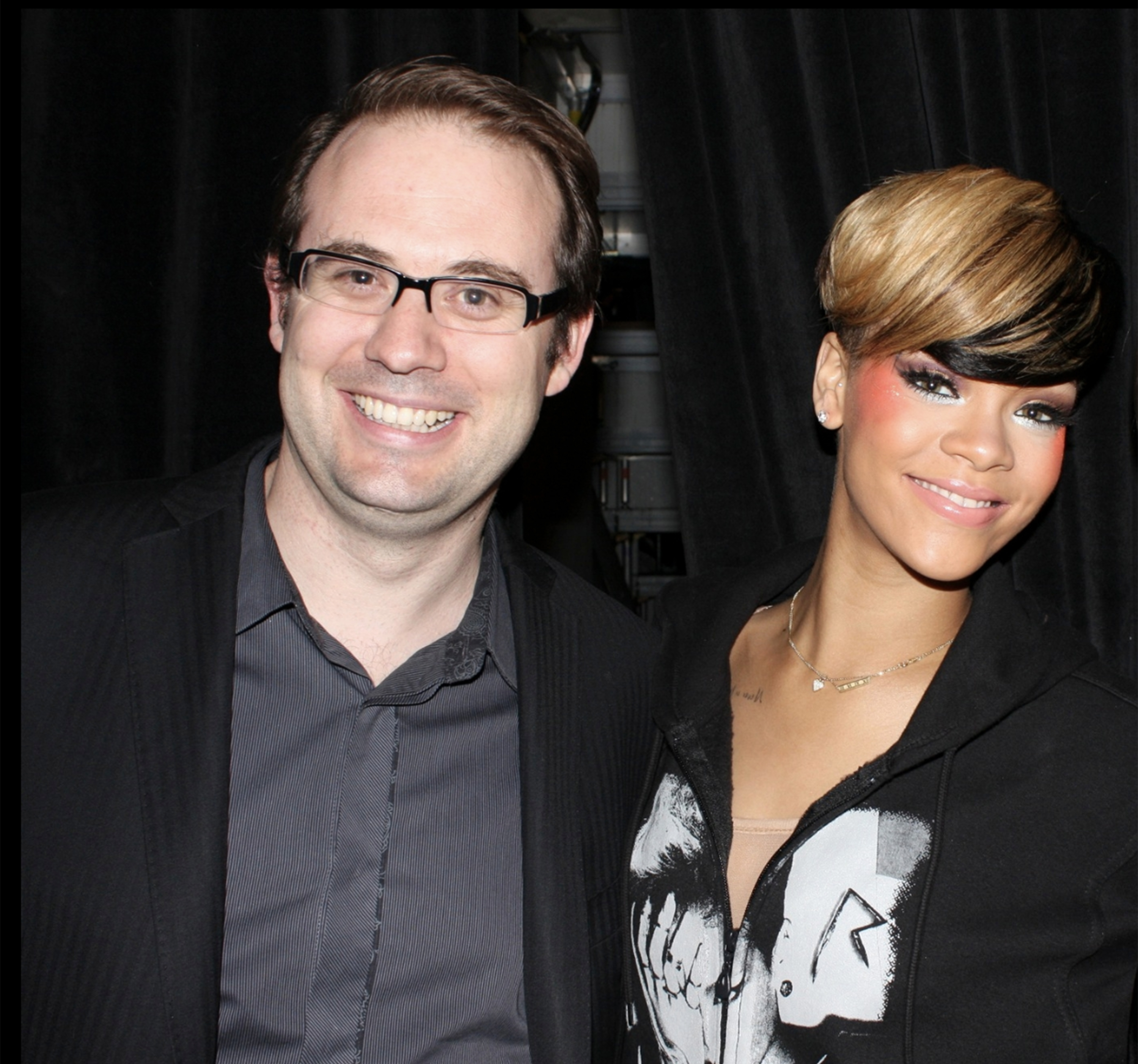 Morgan Donoghue and Rihanna, before her performance at the O2 Arena in London, May 11, 2010. 