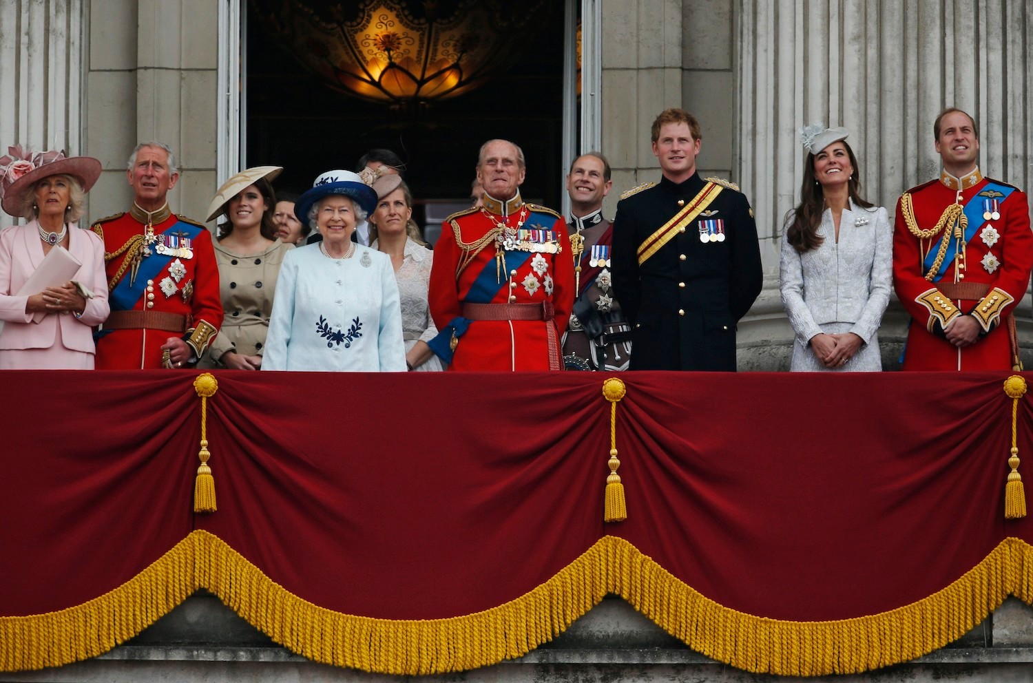 Britain's Queen Elizabeth II, accompanied by members of her family in 2014. Photo / AP