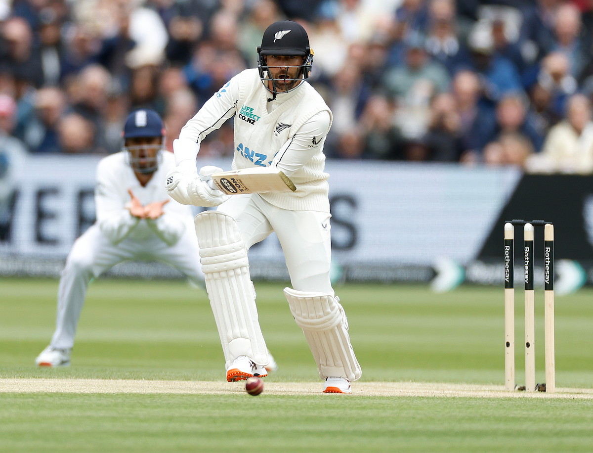Devon Conway bats against England at Lord's. Photo / Photosport