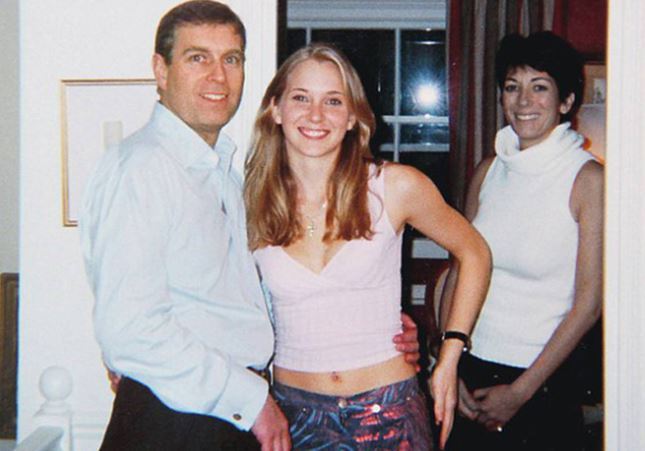 The infamous image of Prince Andrew with Virginia Giuffre and the now incarcerated Ghislaine Maxwell.