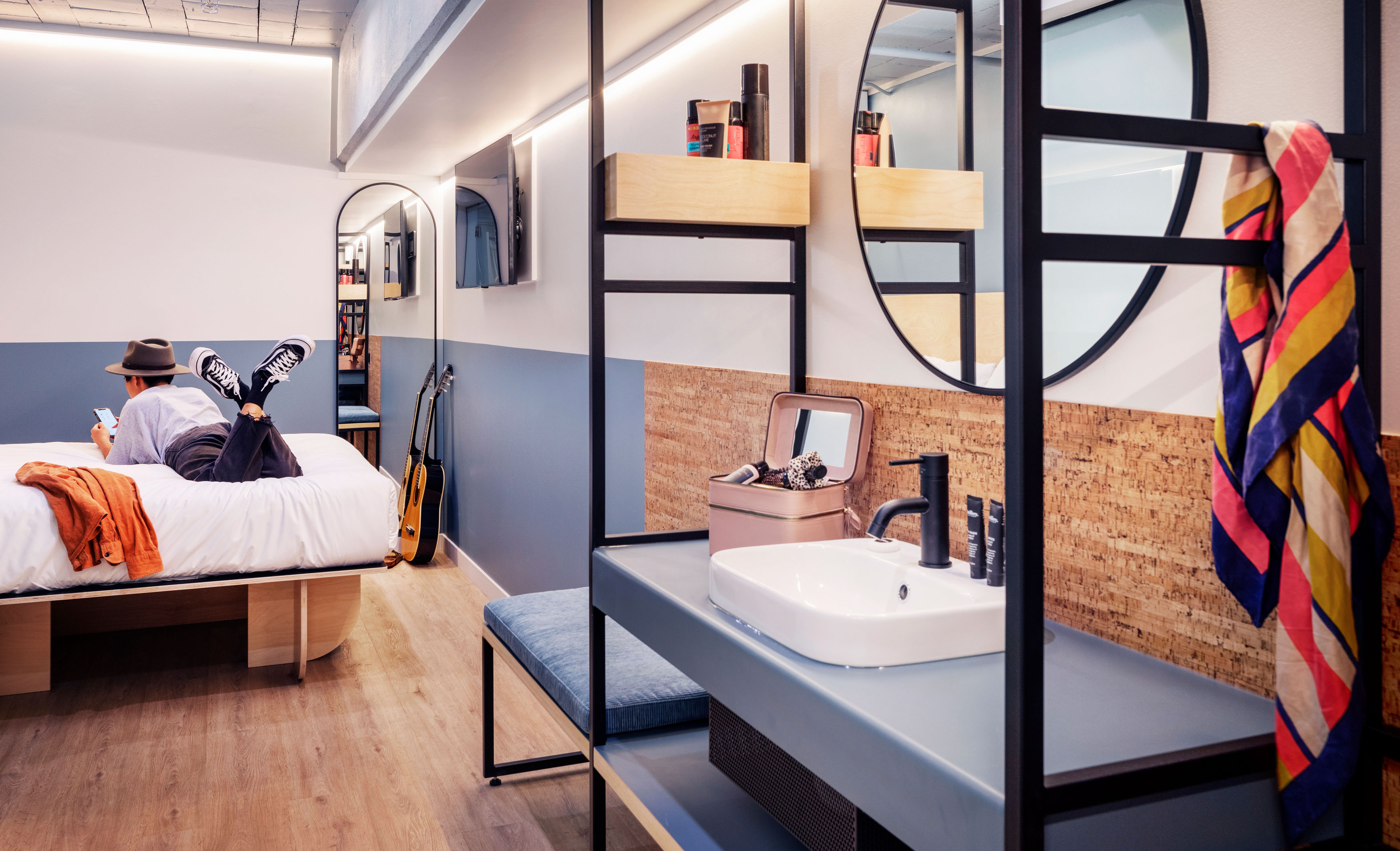 A private en suite room at Lylo, a new budget accommodation option in Auckland. Photo / Supplied