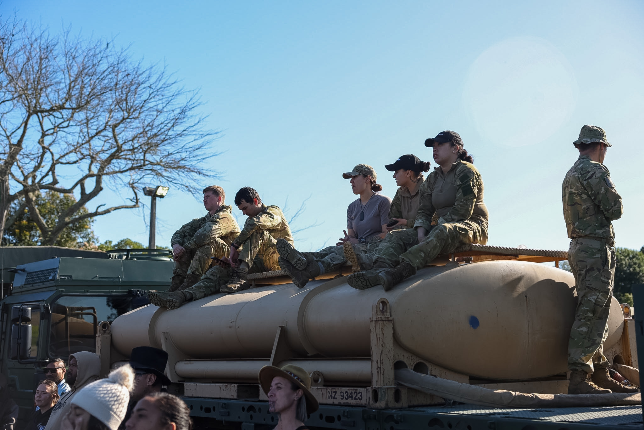 Members of the Army were in the crowd on the banks of the Waikato River. Photo / Mike Scott