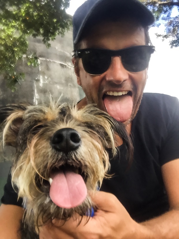 Colin and his pet human Matt Heath. Photo / Matt Heath
