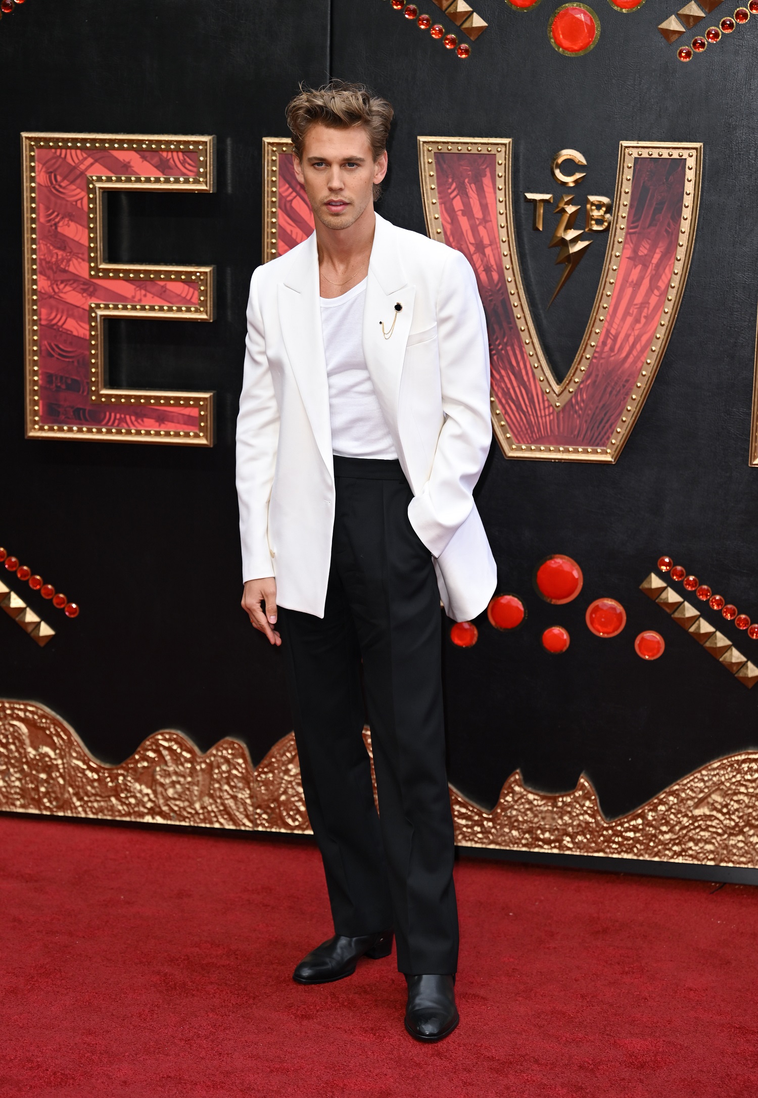 Clean lines: Austin Butler attends the UK special screening of Elvis in London. Photo / Getty Images