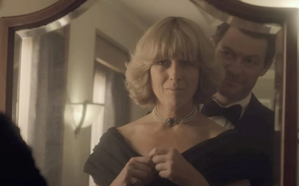 Olivia Williams as Camilla Parker-Bowles and Dominic West as Prince Charles in The Crown season five. Photo / Netflix