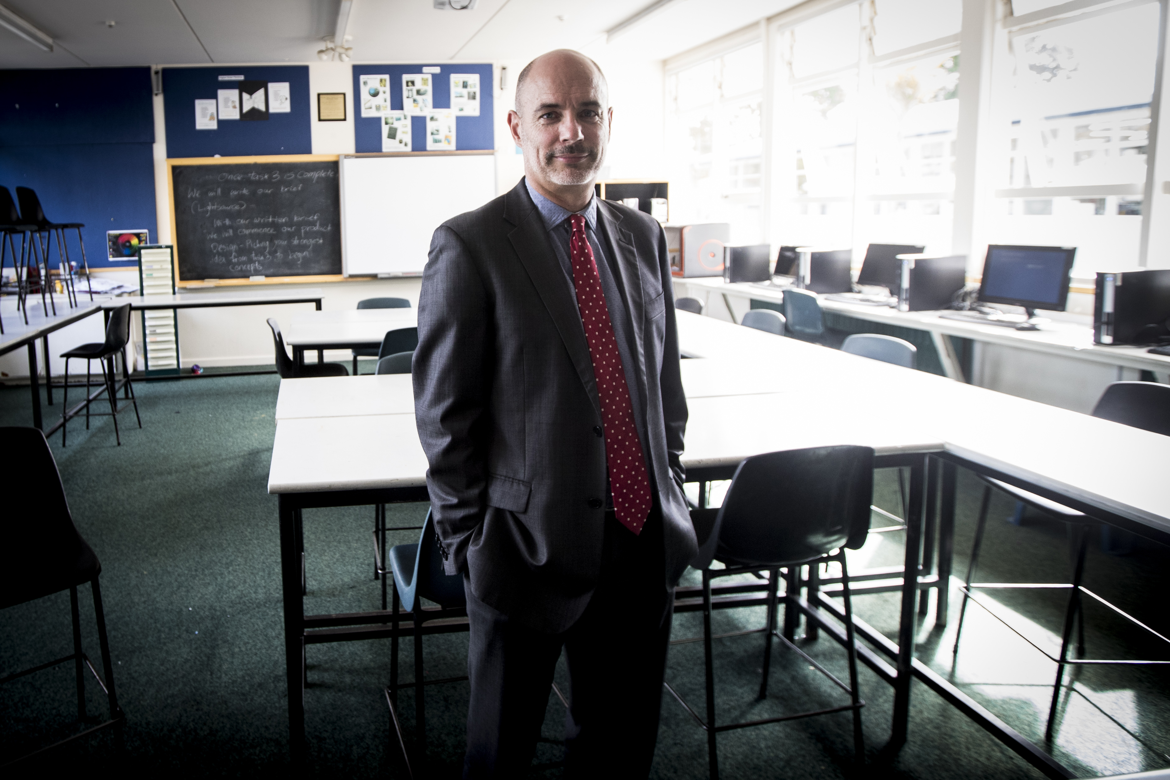 Glendowie College principal Richard Dykes has stopped holding a ballot for out-of-zone students this year because of population growth in-zone. File photo