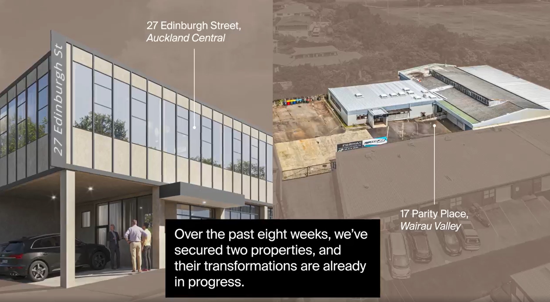 Wyborn Capital is working on these two projects in Auckland. Photo / LinkedIn post