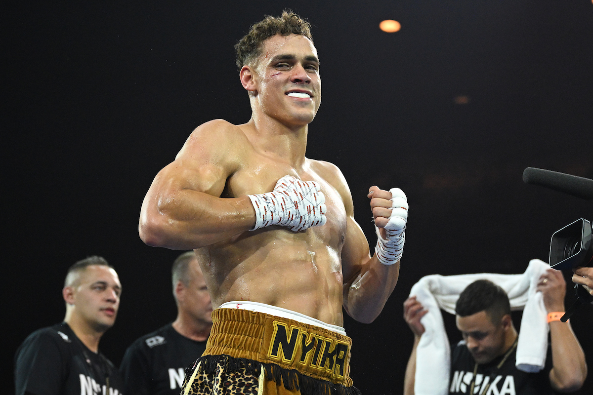 David Nyika returns to the ring for the first time since improving his pro record in the cruiserweight ranks to 5-0 . Photosport
