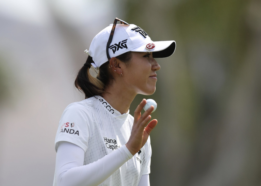 Lydia Ko celebrates a birdie during her final round at the ANA Inspiration. Photo / Getty Images