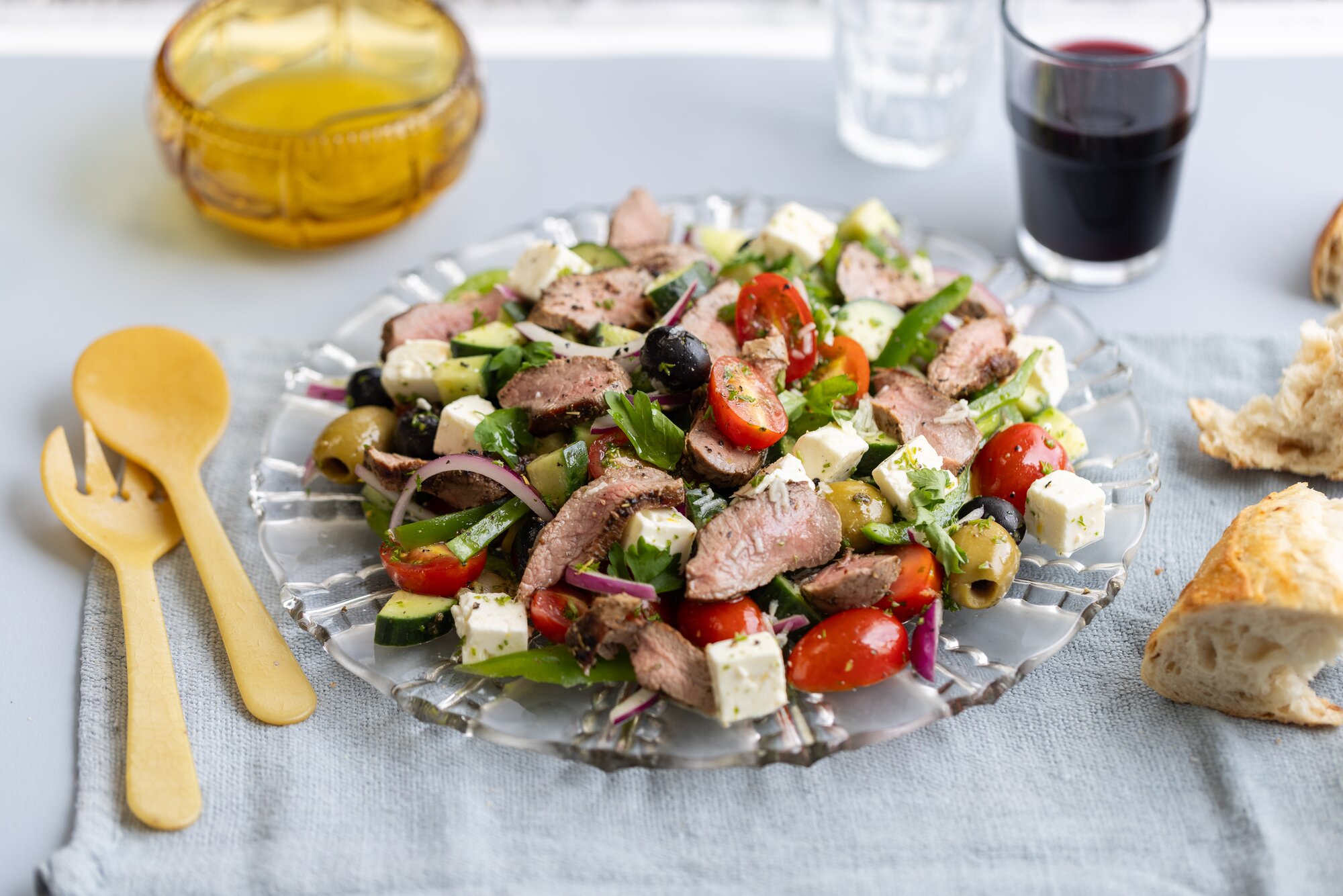 This lamb salad eats like the Mediterranean on a plate. Photo / Babiche Martens