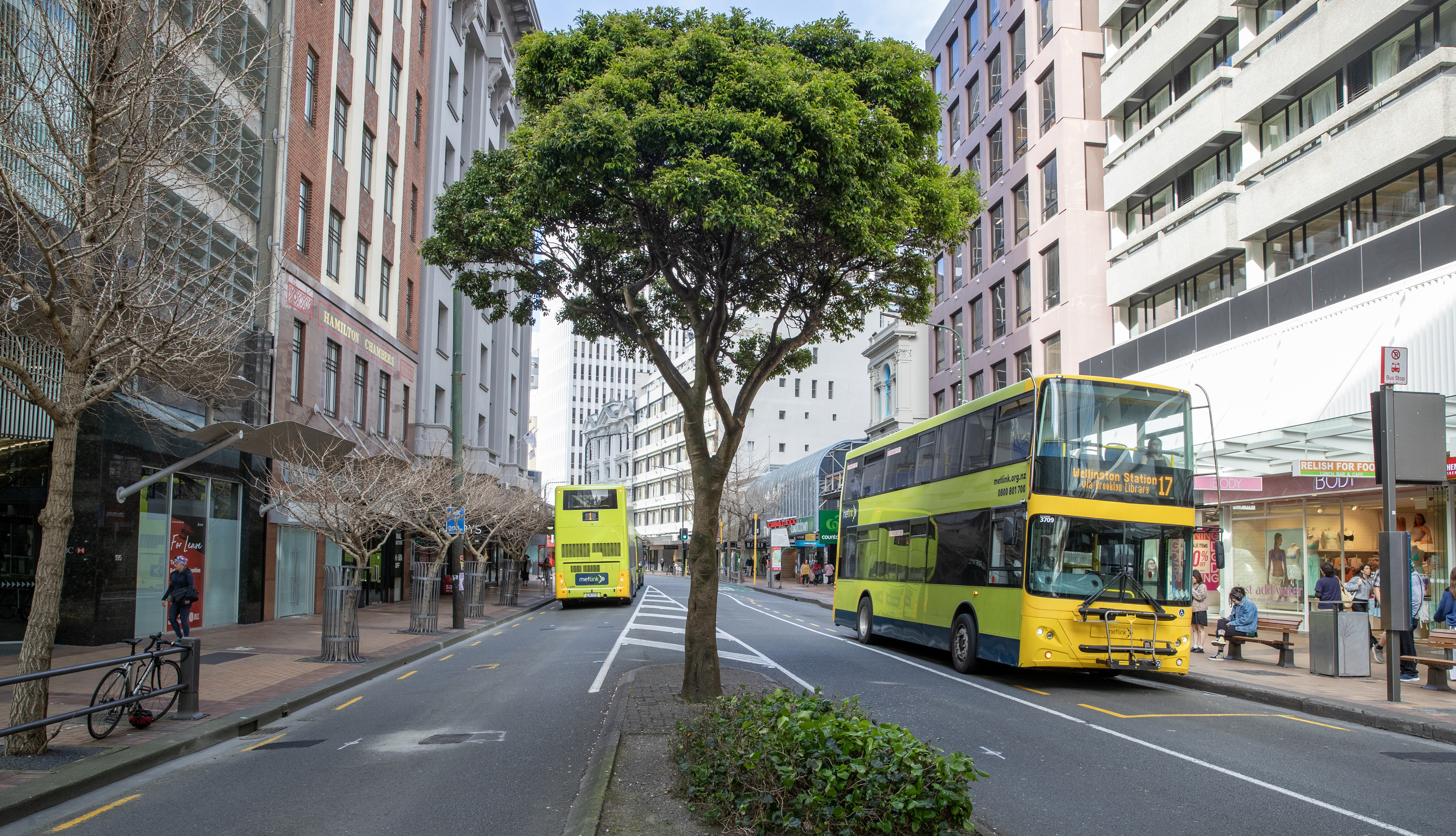 Some businesses have vehemently opposed the project, claiming it will turn the capital’s main artery into little more than a bus lane. Photo / Mark Mitchell
