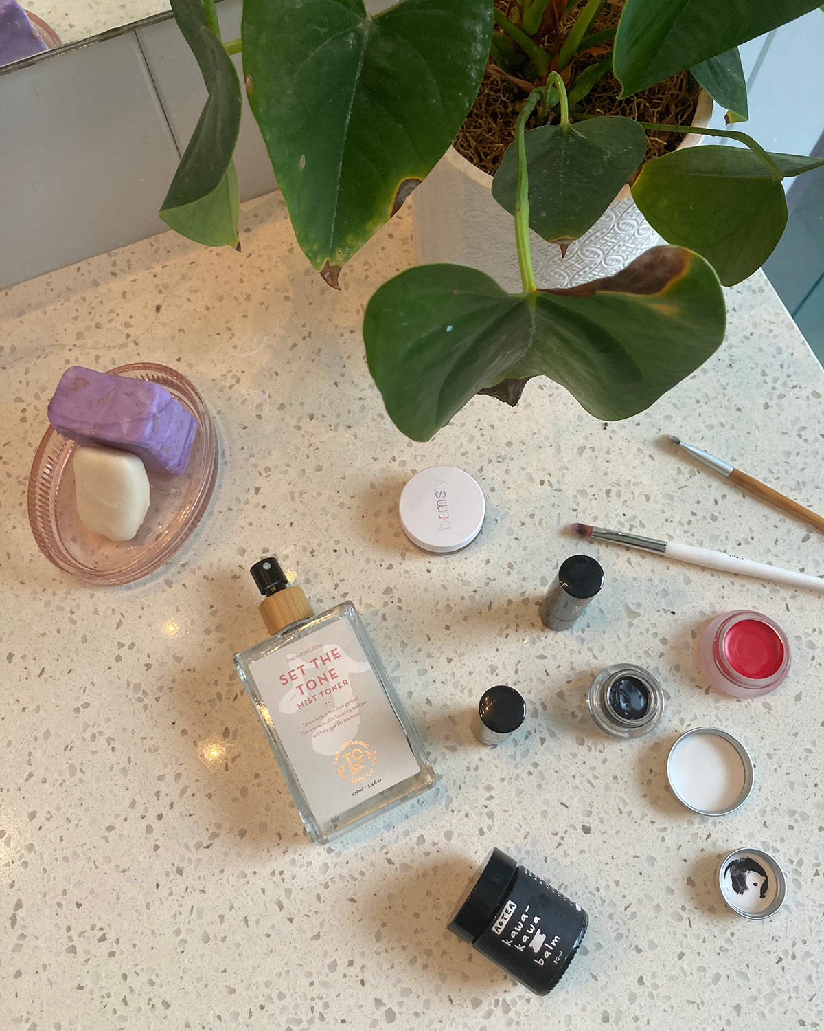 Soap bars and washable jars offer an opportunity for a lighter recycling bin. Photo / Madeleine Crutchley