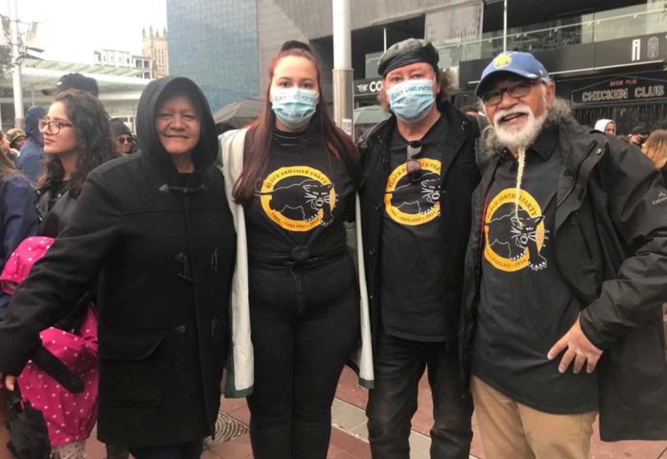 Polynesian Panthers at the #BLM protest in Auckland. Photo / Polynesian Panthers via RNZ