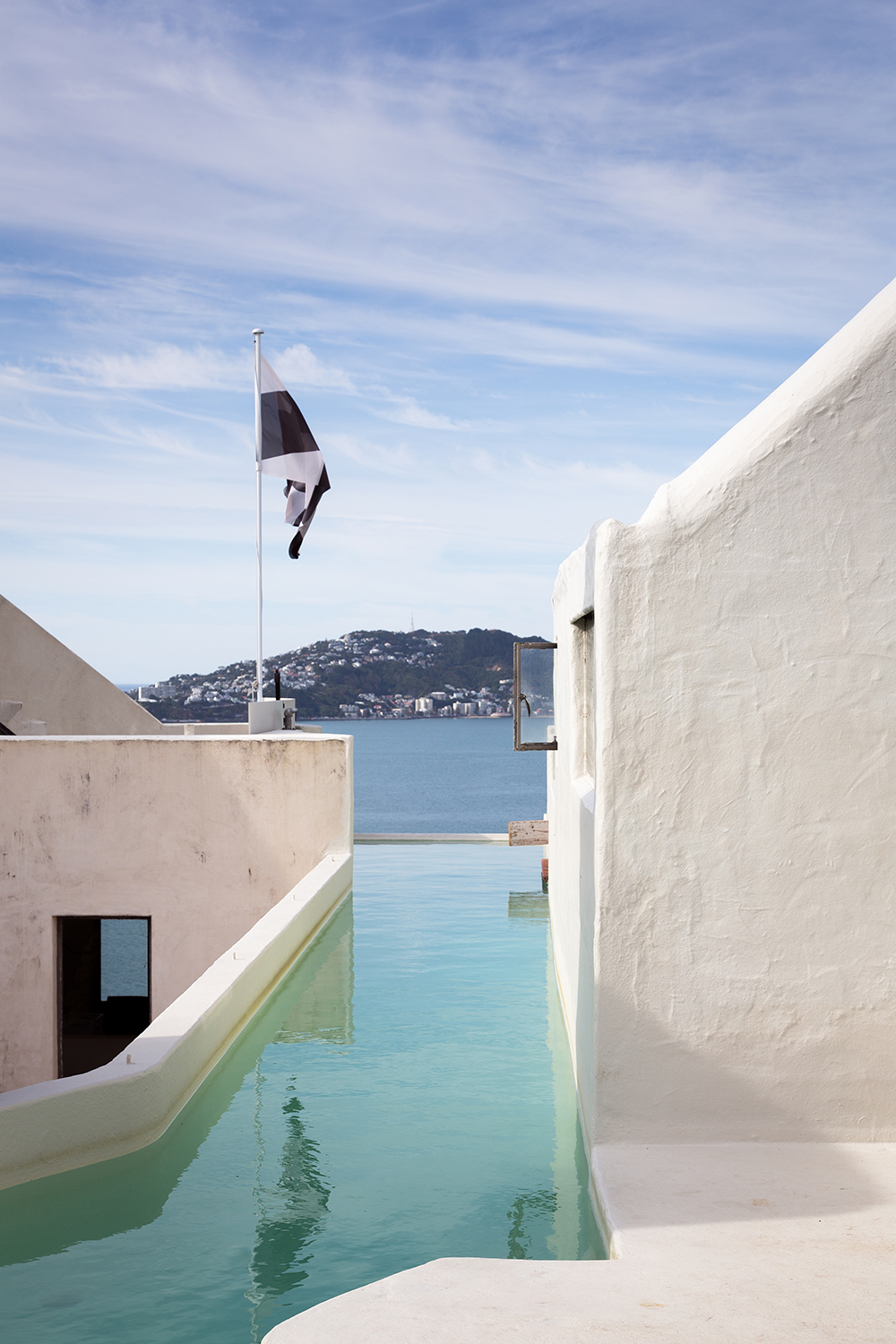Ian Athfield was inspired by Mediterranean vernacular architecture, in particular the way cliff-side buildings spill down the hillside and connect via walkways. Photo / Paul McCredie