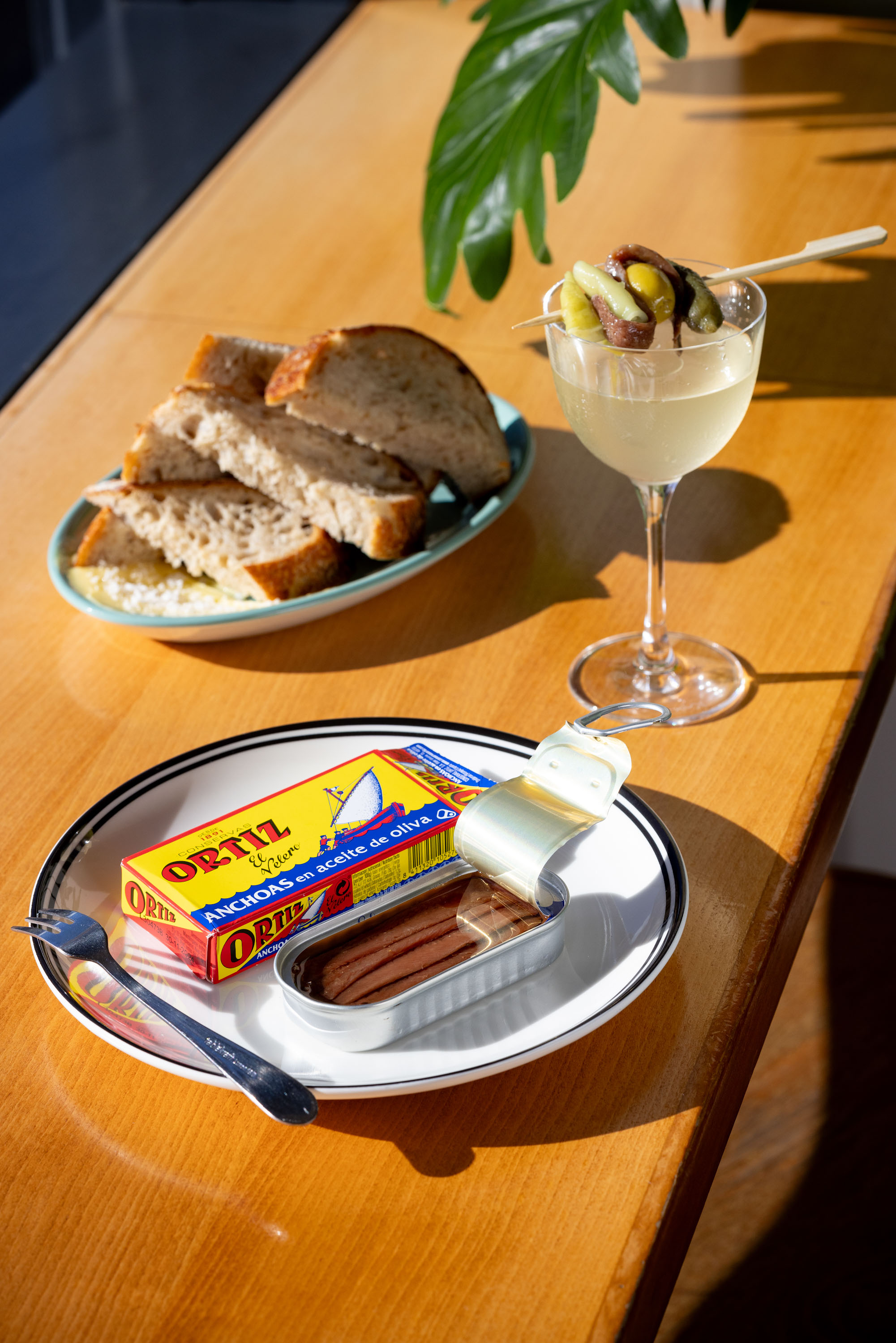 At Margot, dine on small plates like Ortiz anchovies with housemade bread and cultured butter, washed down with Margot’s Martini and an anchovy gilda. Photo / Babiche Martens