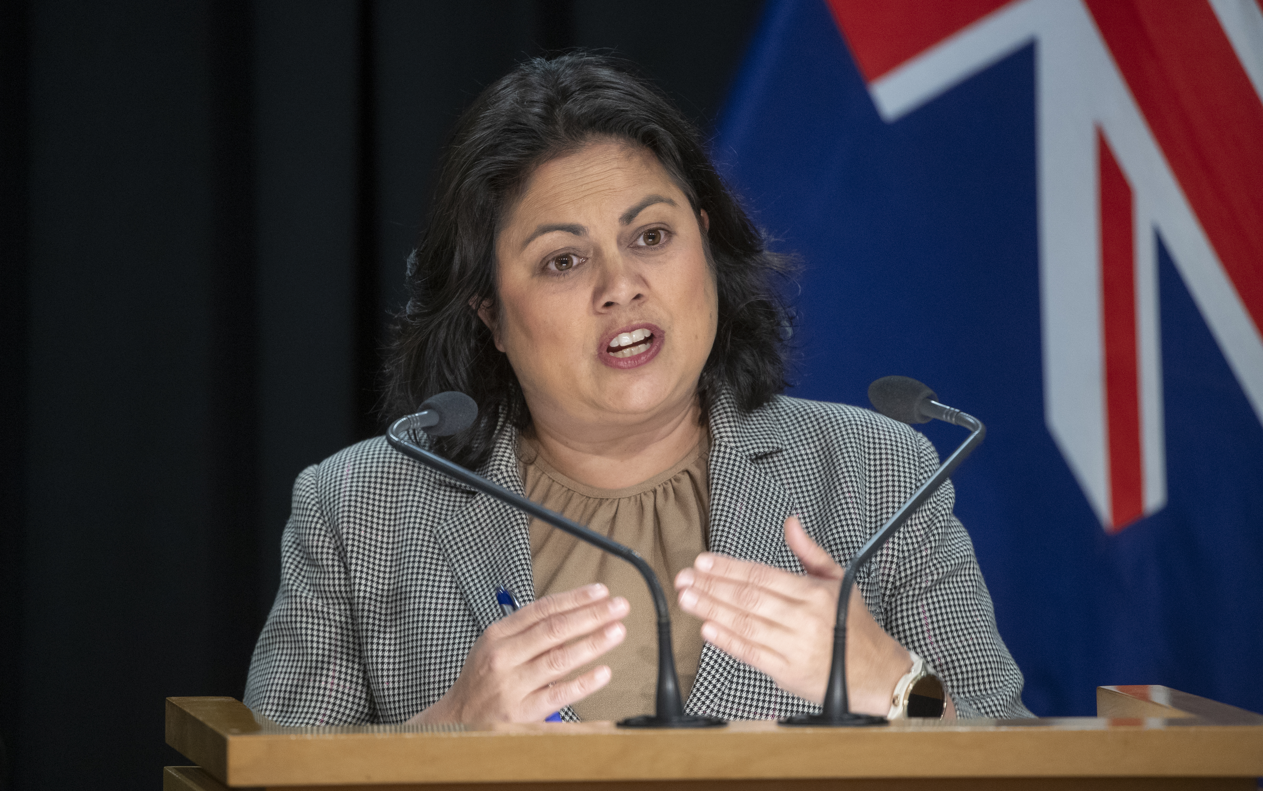 'I'm not going to argue with you that there are still staffing pressures,' says Health Minister Dr Ayesha Verrall. Photo / Mark Mitchell