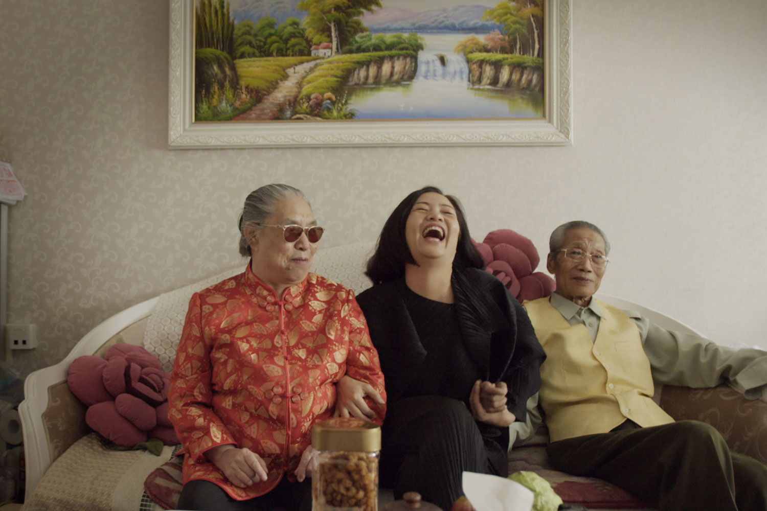 A still from the film Yellow is Forbidden; Guo Pei and her parents. Photo / Supplied