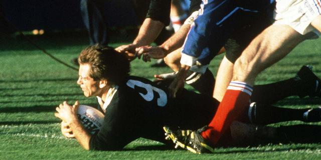 All Black captain David Kirk goes over for a try during the Rugby World Cup Final in 1987. Photo / Getty Images