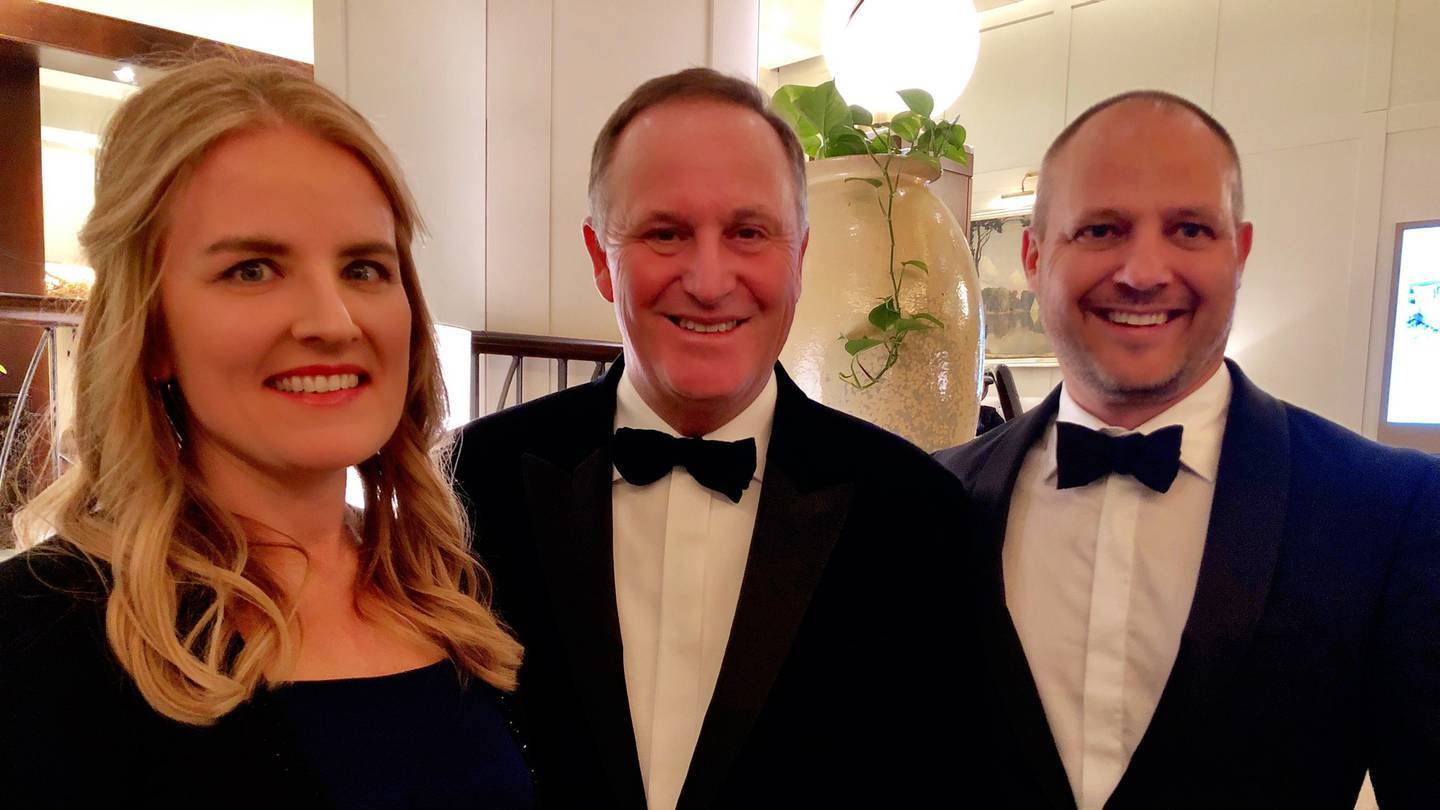 Palo Alto Networks NZ managing director Misti Landtroop, Sir John Key and Palo Alto regional VP Steve Manley at an Auckland City Mission fundraiser in 2019 - the year the ex-PM joined the Silicon Valley-based tech giant. Key currently holds stock in the firm worth around US$5.4 million, thanks to strong results that saw the firm's shares more than double in value over the past year.