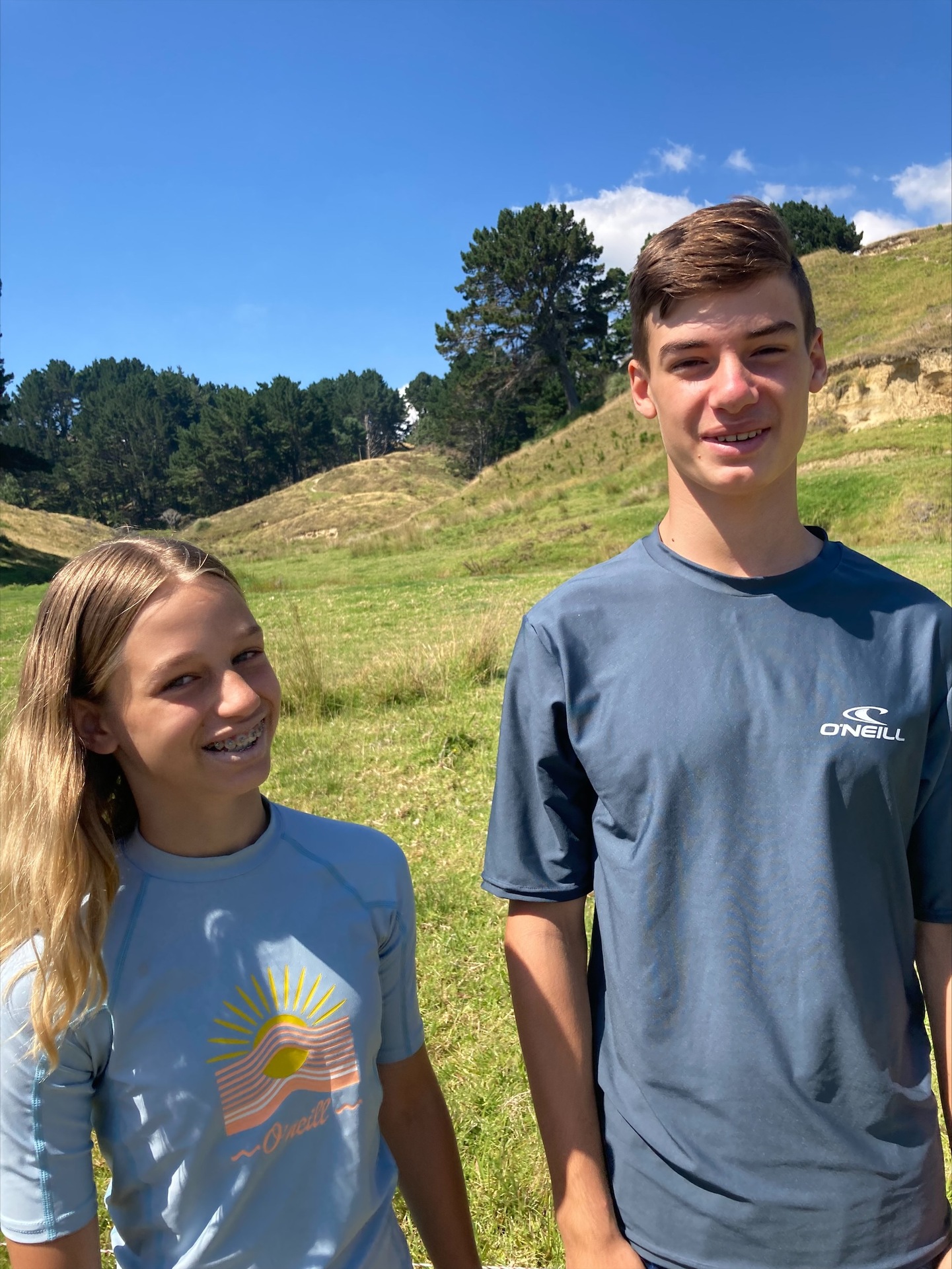 Ella and Luis Kerrigan are hoping this year brings face-to-face classes, sports and time with friends. Photo / Supplied
