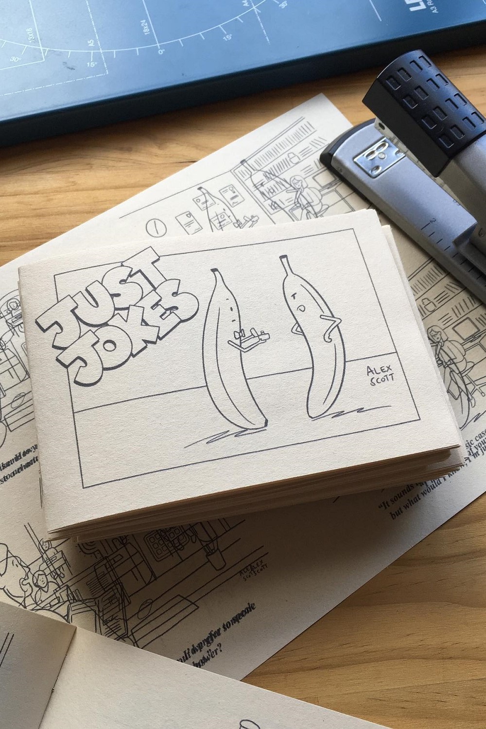 A hand-assembled comic made for Zinefest. Photo / @alexsctott.studio