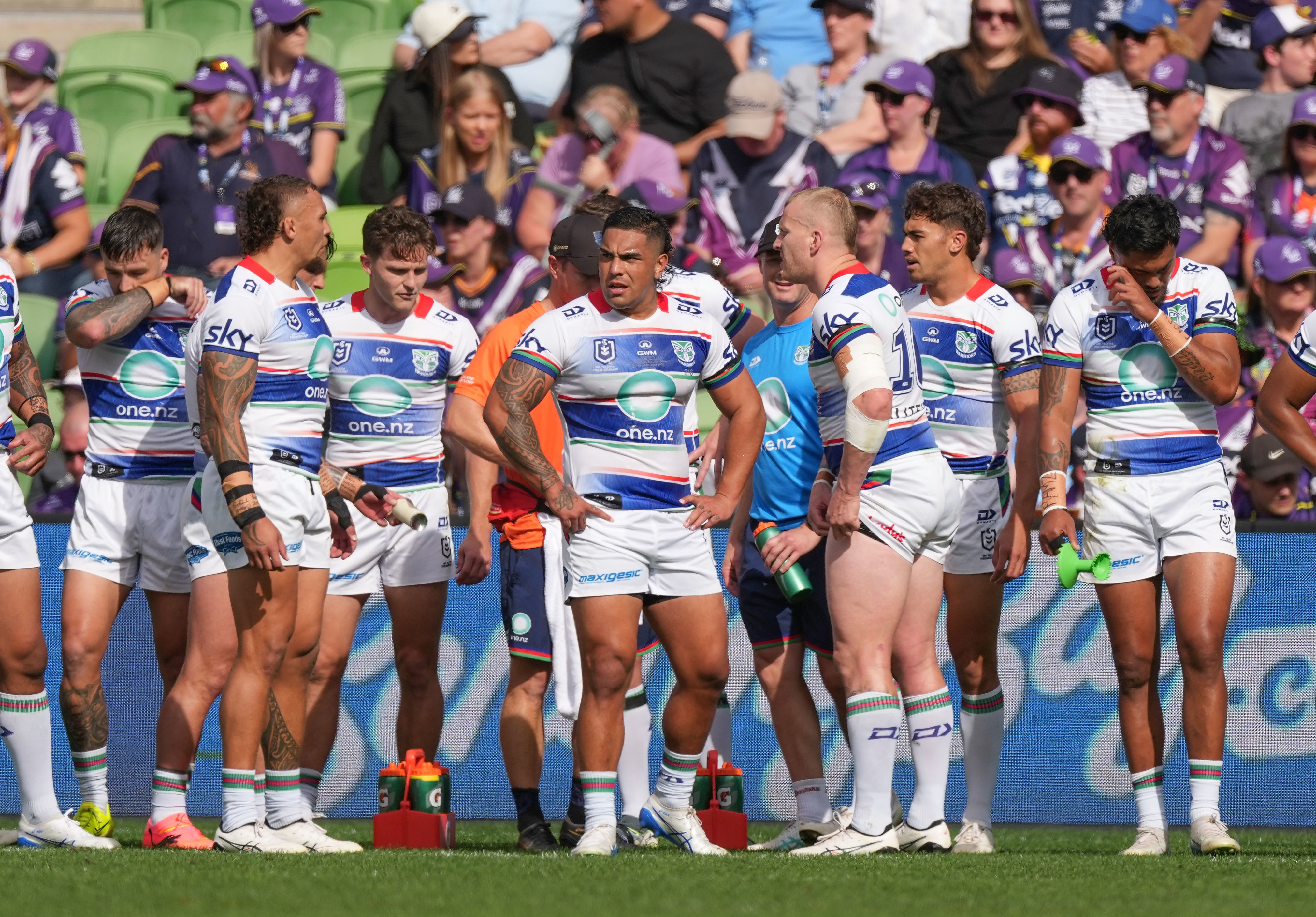 The Warriors during their round-six NRL loss to the Storm in Melbourne. Photo / Photosport
