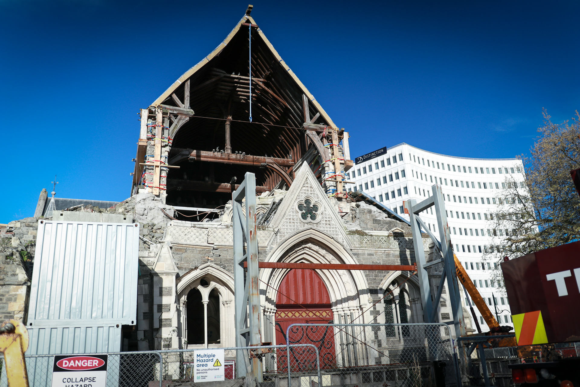 Much of the work going on now is to stabilise the building. Photo / Logan Church