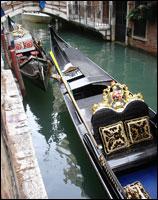 Gondolas on the water in Venice. Picture / Graham Reid