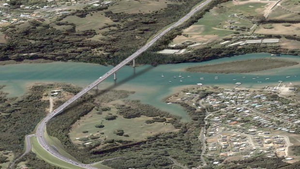 The proposed Penlink highway between Whangaparāoa Peninsula and Northern Motorway.
