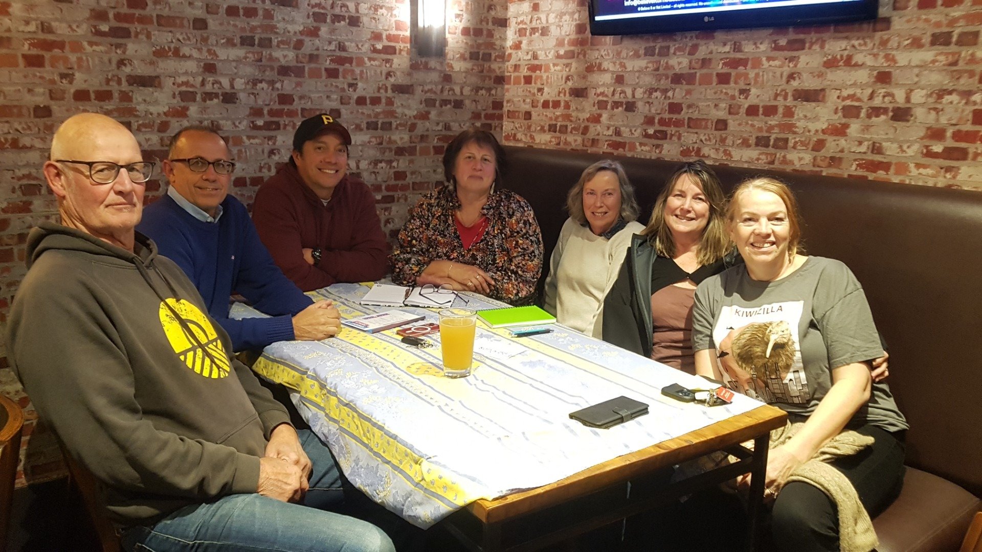The Champion Kerikeri quiz team Egg Cups at the Rock Salt quiz night. From left, Brett Choat, Paul Barker, Dion Prime, Louise Huett, Carol Barker, Sara Epley and Corine Wils.