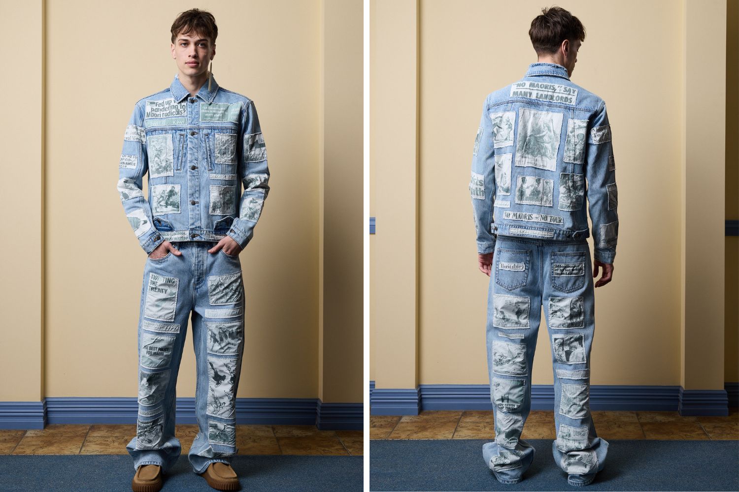 Kat's denim art piece entitled 