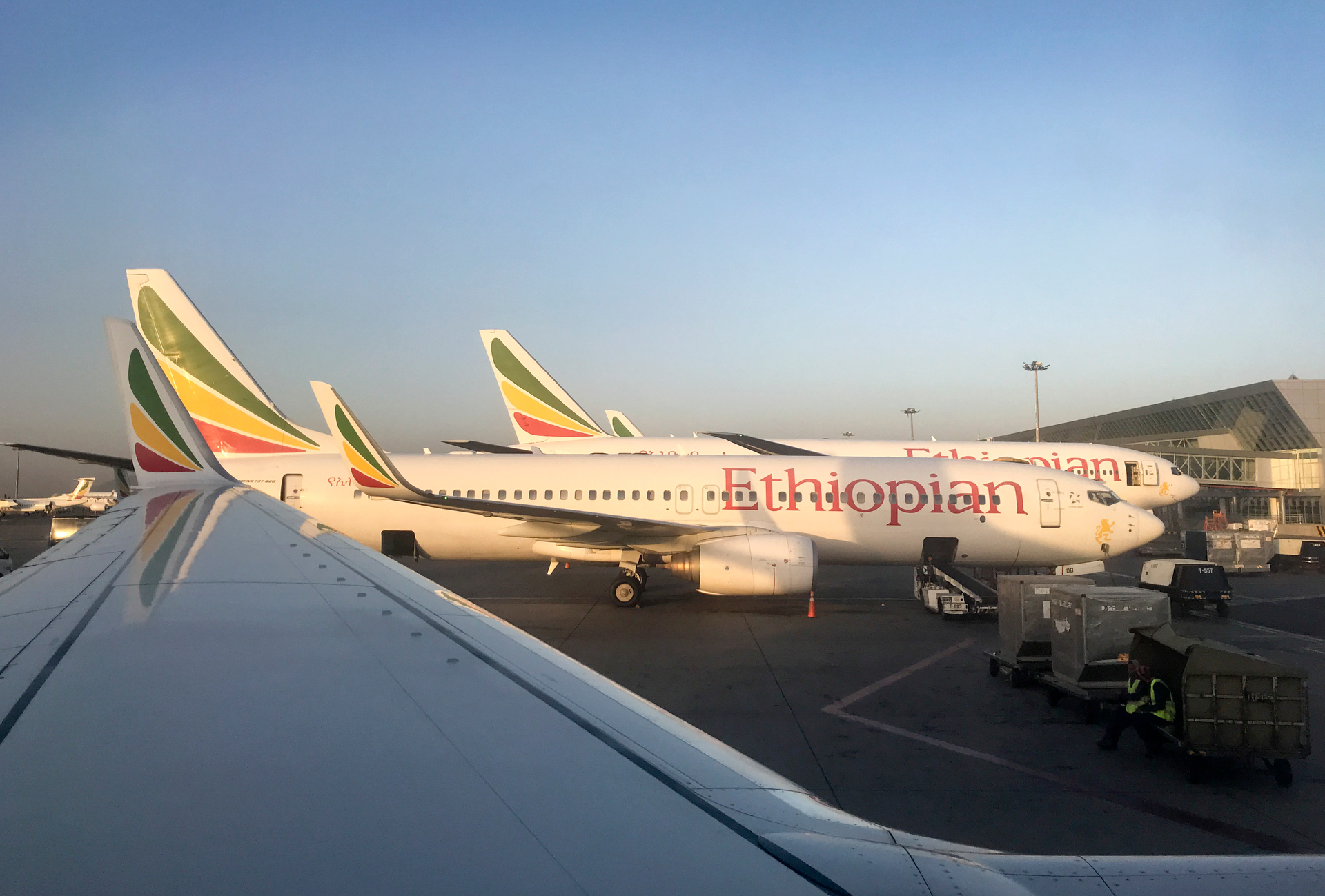 An Ethiopian Airlines Boeing 737-800 parked at Bole International Airport in Addis Ababa, Ethiopia, last month.