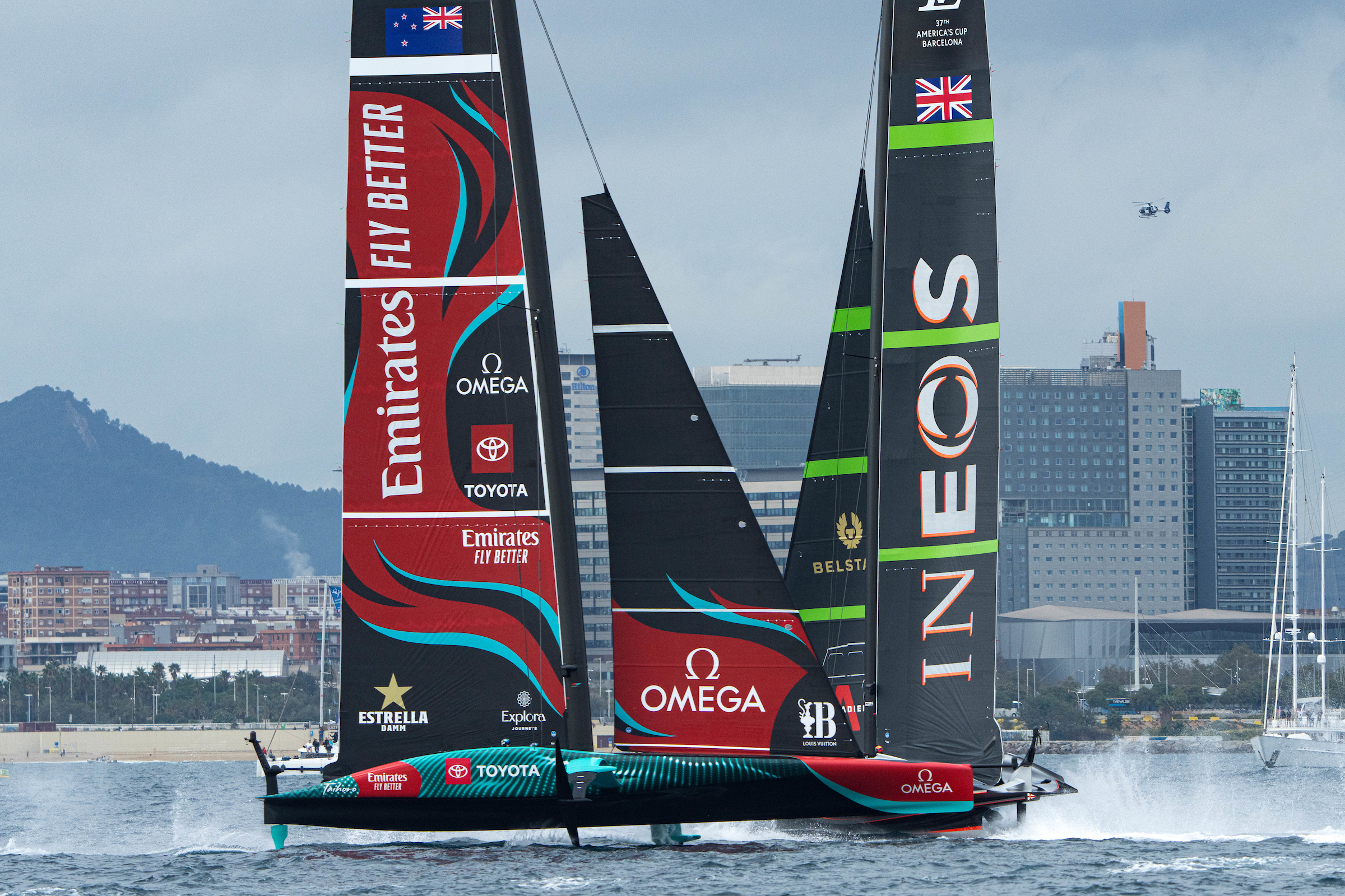 Emirates Team New Zealand lead Ineos Britannia 2-0 in the America's Cup match. Photo / Ian Roman, America's Cup