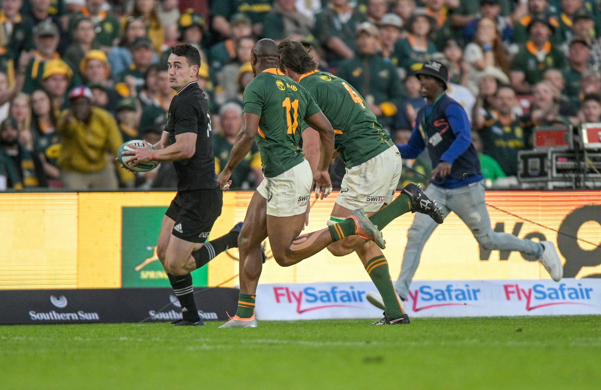 Will Jordan of New Zealand during the South Africa Springboks v New Zealand All Blacks rugby union test match at Ellis Park, Johannesburg, South Africa. Photo / Photosport.co.nz